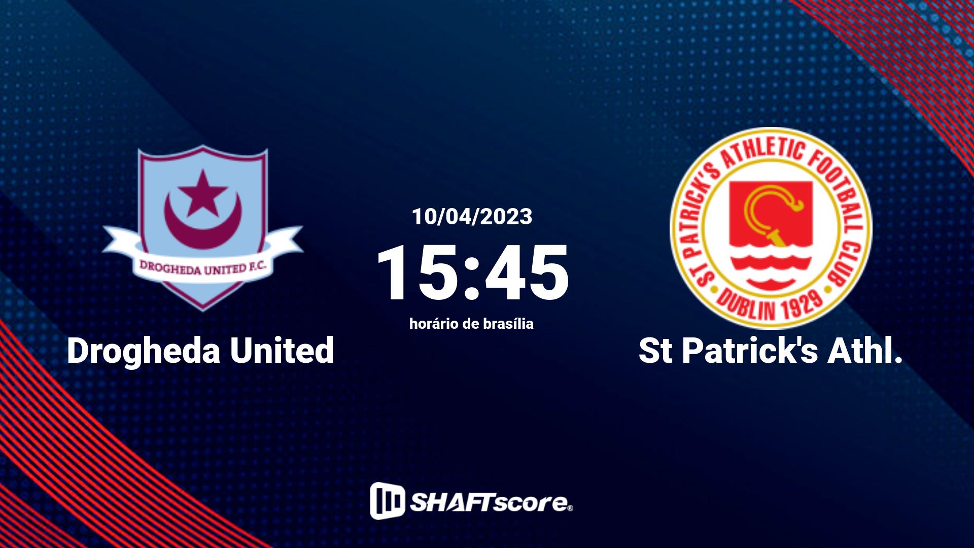 Estatísticas do jogo Drogheda United vs St Patrick's Athl. 10.04 15:45