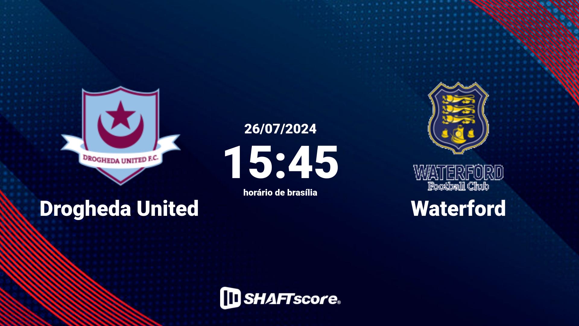 Estatísticas do jogo Drogheda United vs Waterford 26.07 15:45