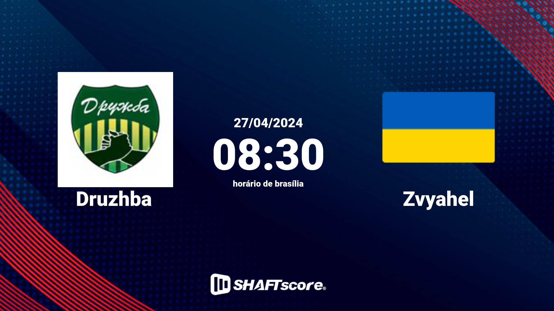 Estatísticas do jogo Druzhba vs Zvyahel 27.04 08:30