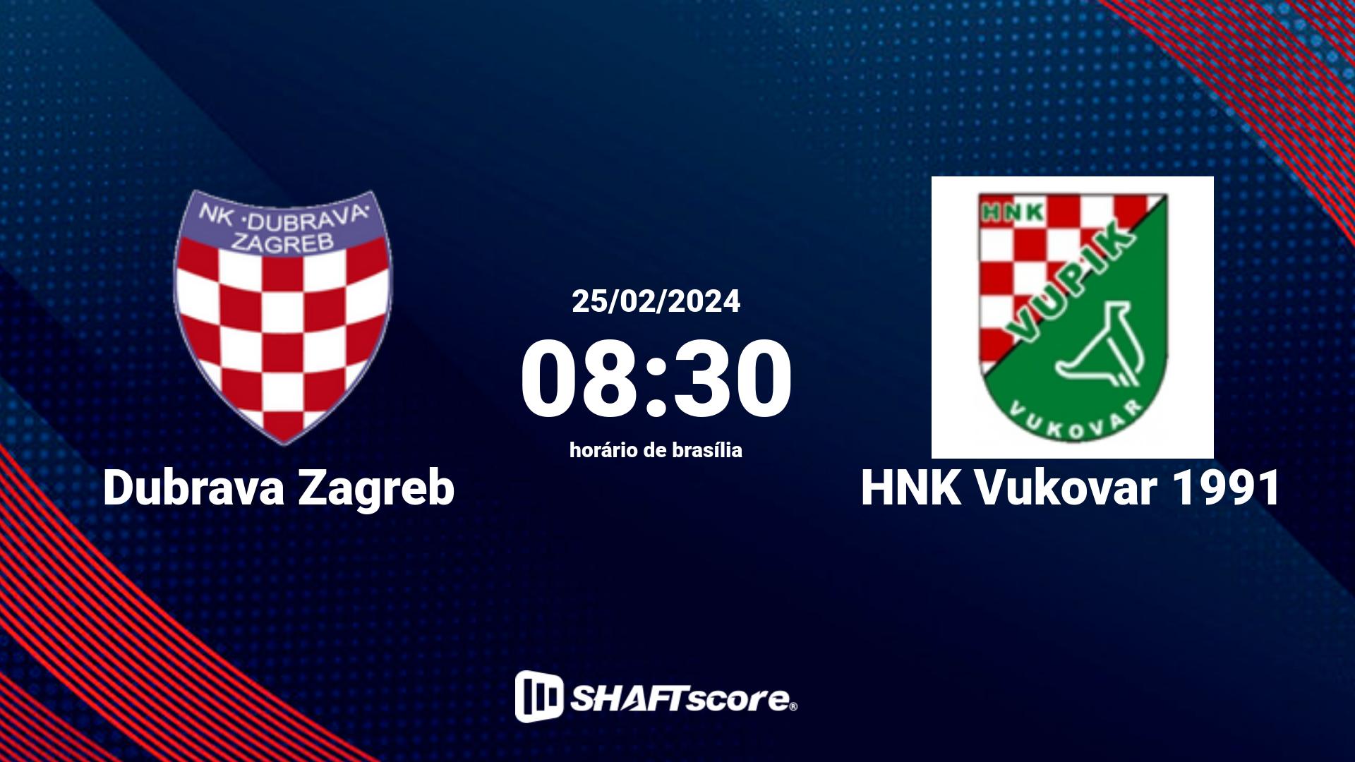 Estatísticas do jogo Dubrava Zagreb vs HNK Vukovar 1991 25.02 08:30