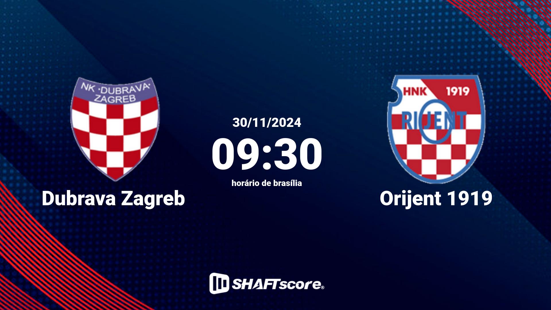 Estatísticas do jogo Dubrava Zagreb vs Orijent 1919 30.11 09:30