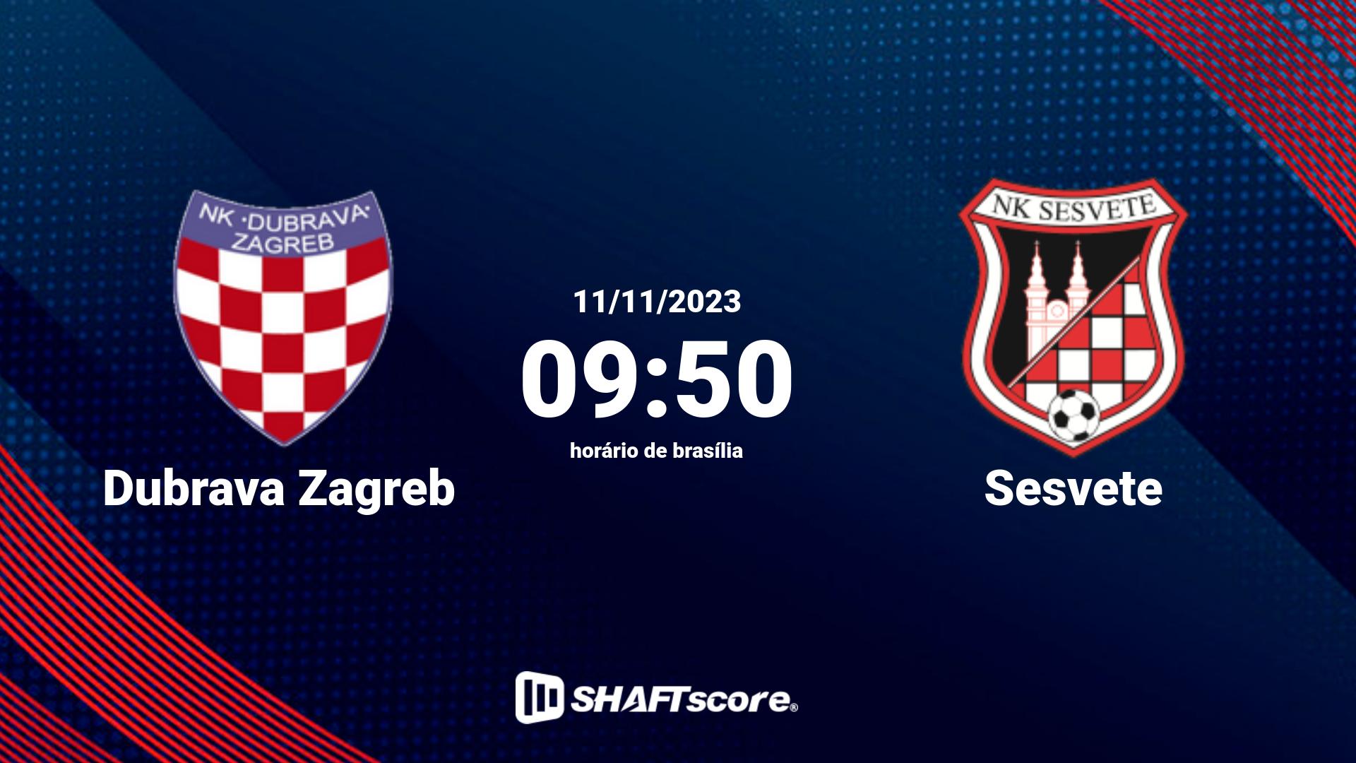 Estatísticas do jogo Dubrava Zagreb vs Sesvete 11.11 09:50