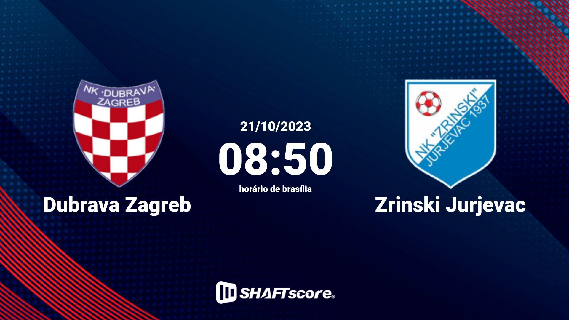 Estatísticas do jogo Dubrava Zagreb vs Zrinski Jurjevac 21.10 08:50