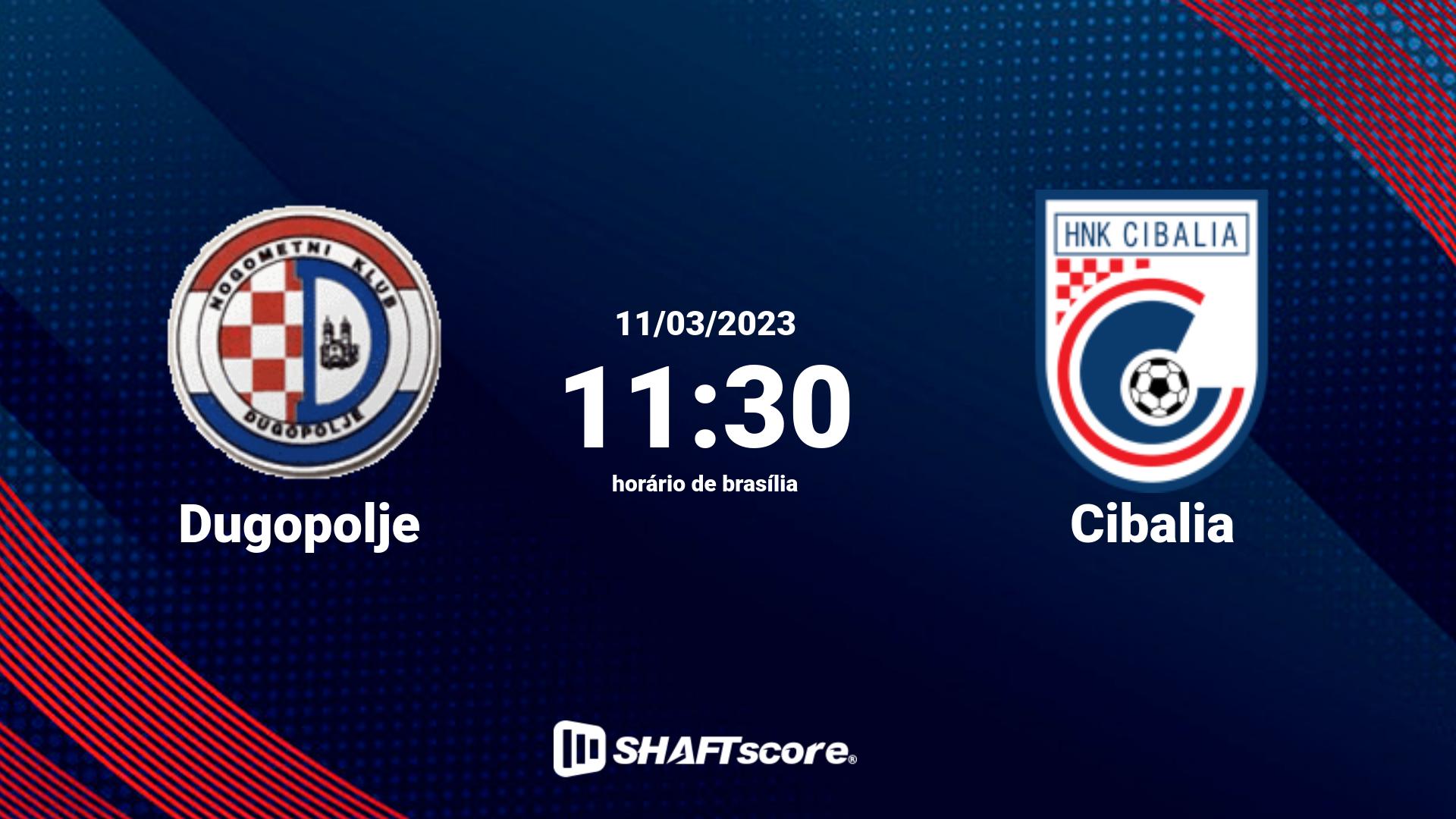 Estatísticas do jogo Dugopolje vs Cibalia 11.03 11:30