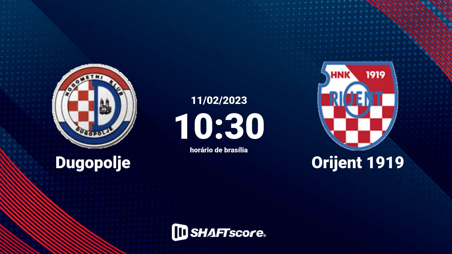 Estatísticas do jogo Dugopolje vs Orijent 1919 11.02 10:30