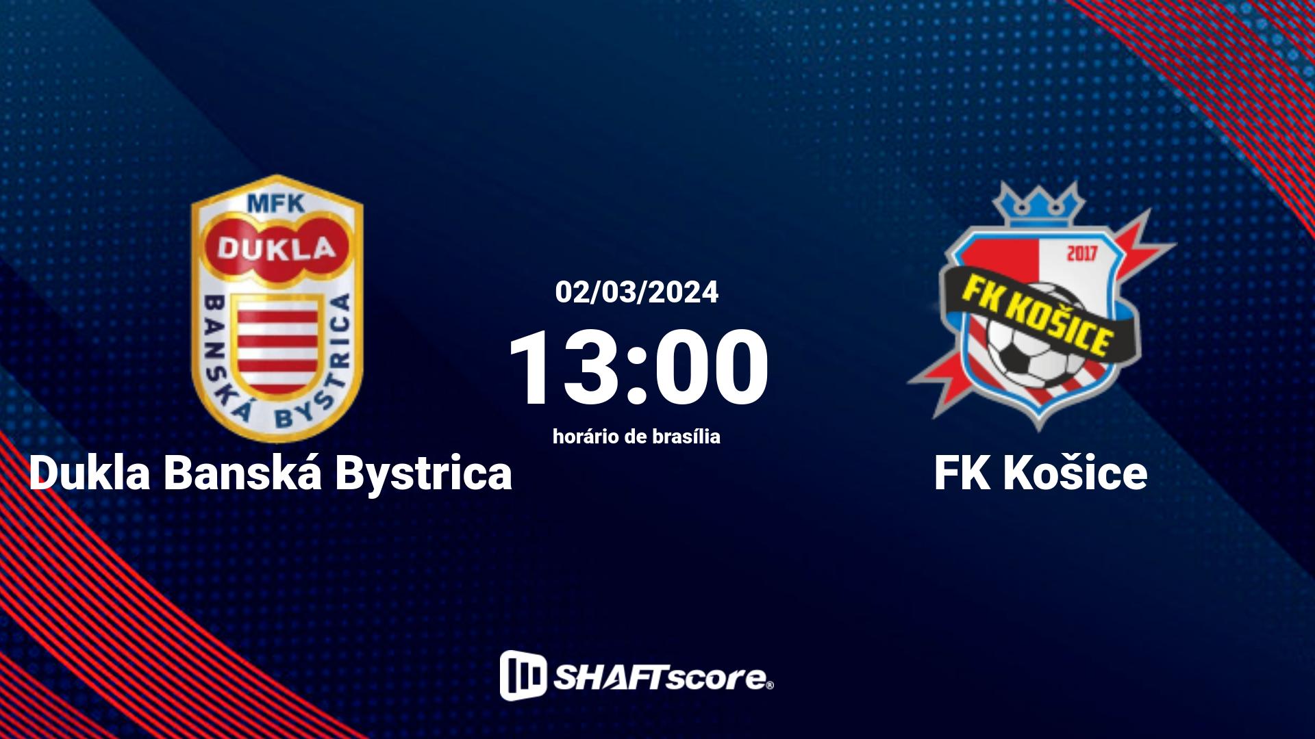 Estatísticas do jogo Dukla Banská Bystrica vs FK Košice 02.03 13:00