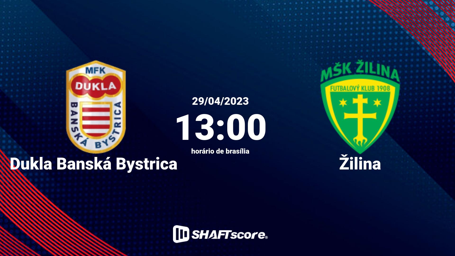 Estatísticas do jogo Dukla Banská Bystrica vs Žilina 29.04 13:00