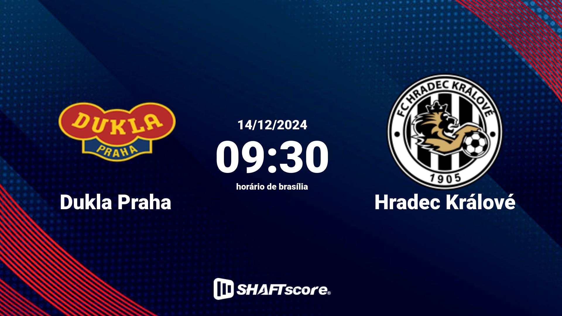 Estatísticas do jogo Dukla Praha vs Hradec Králové 14.12 09:30