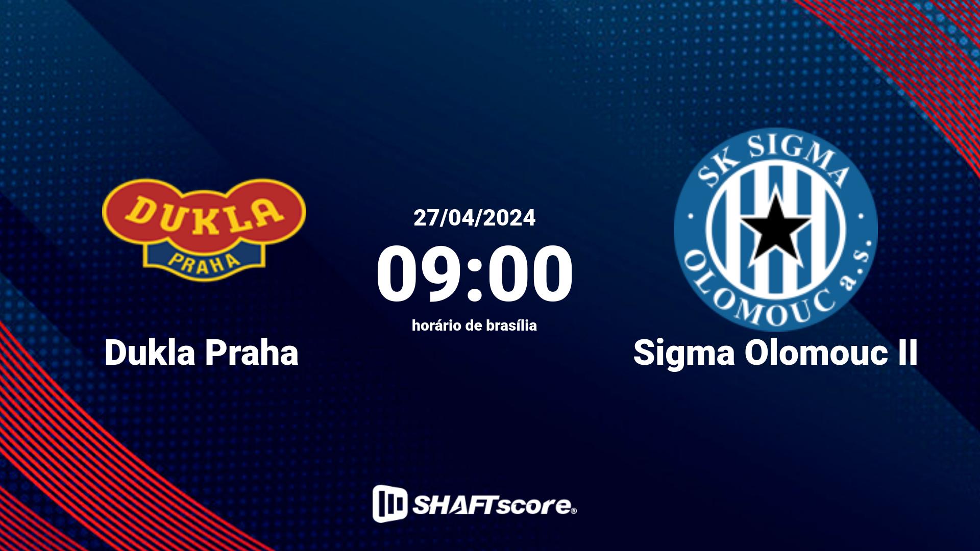 Estatísticas do jogo Dukla Praha vs Sigma Olomouc II 27.04 09:00