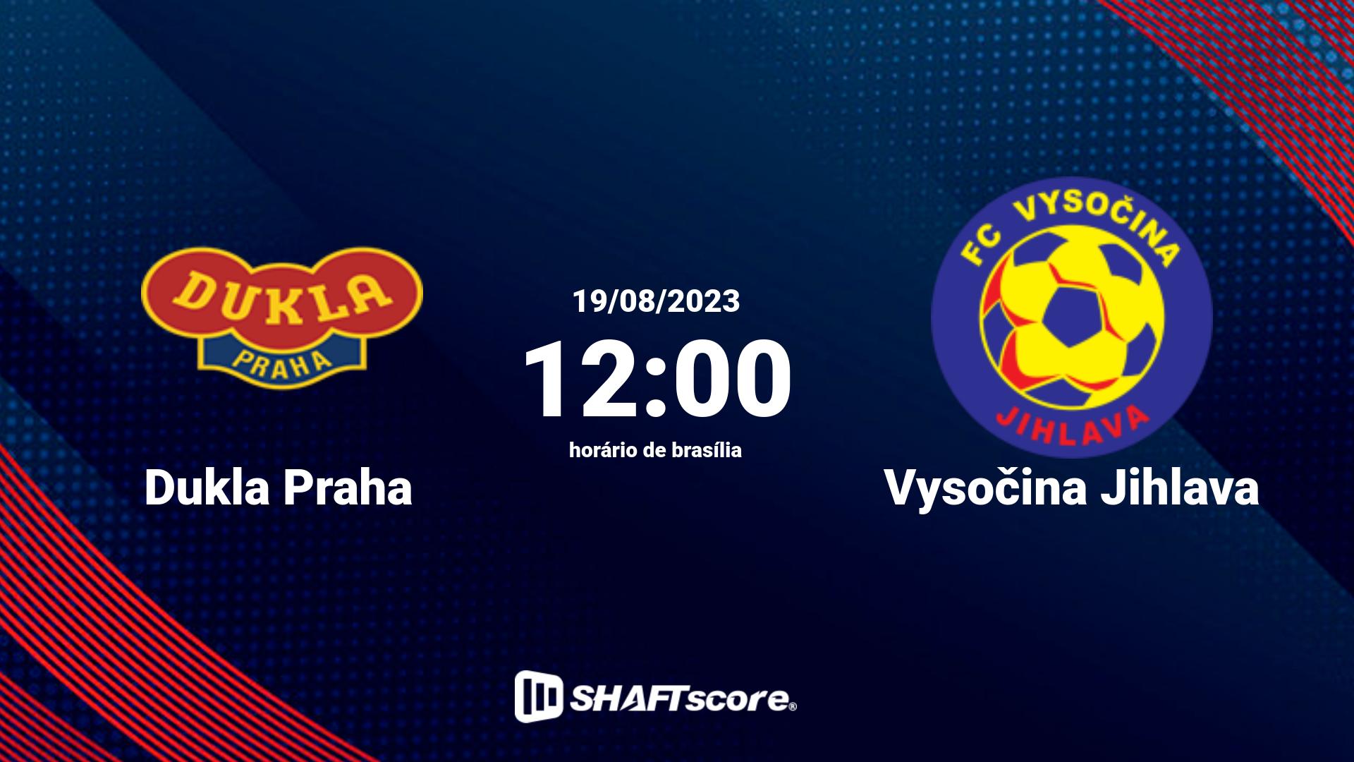 Estatísticas do jogo Dukla Praha vs Vysočina Jihlava 19.08 12:00