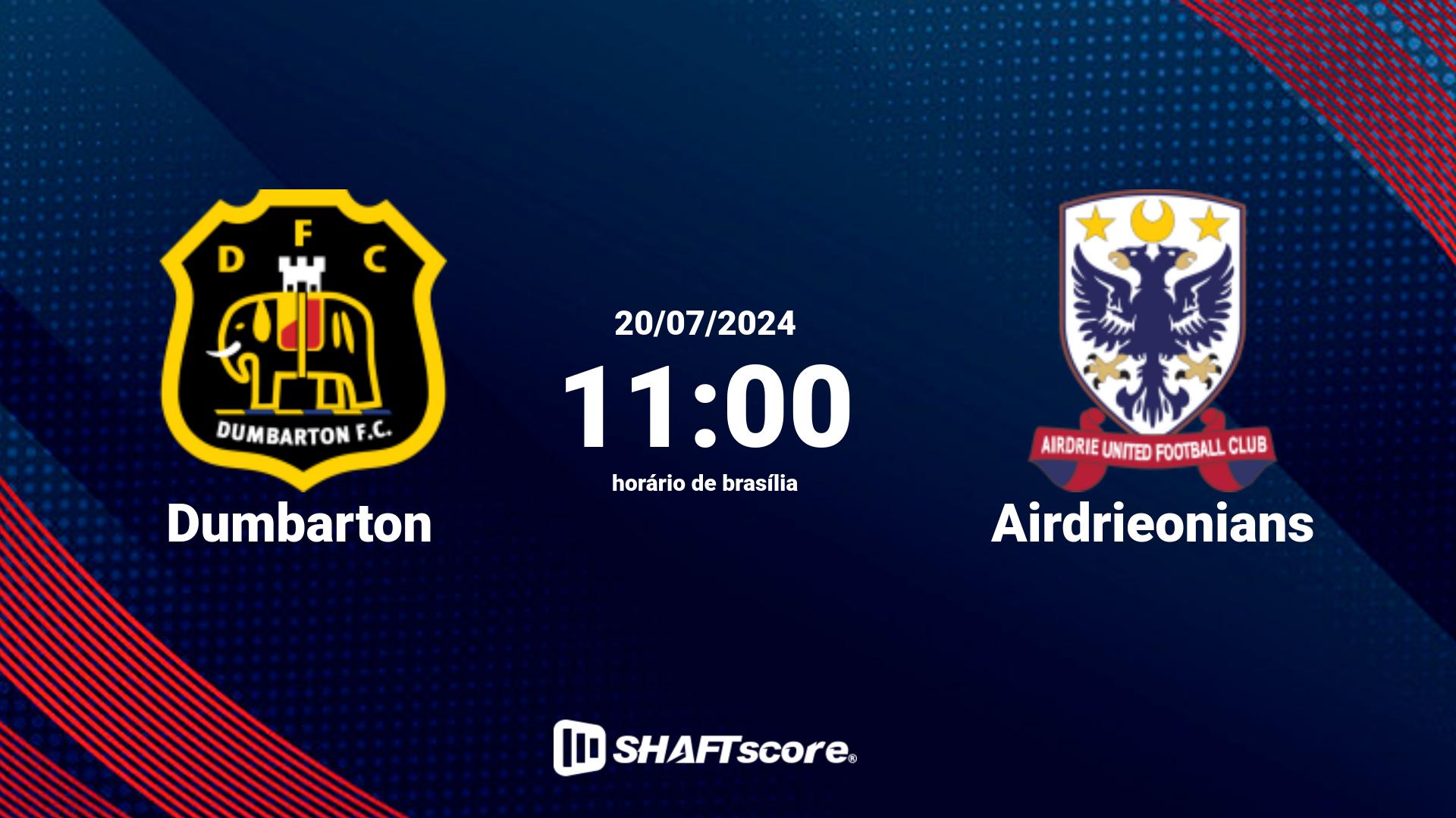 Estatísticas do jogo Dumbarton vs Airdrieonians 20.07 11:00