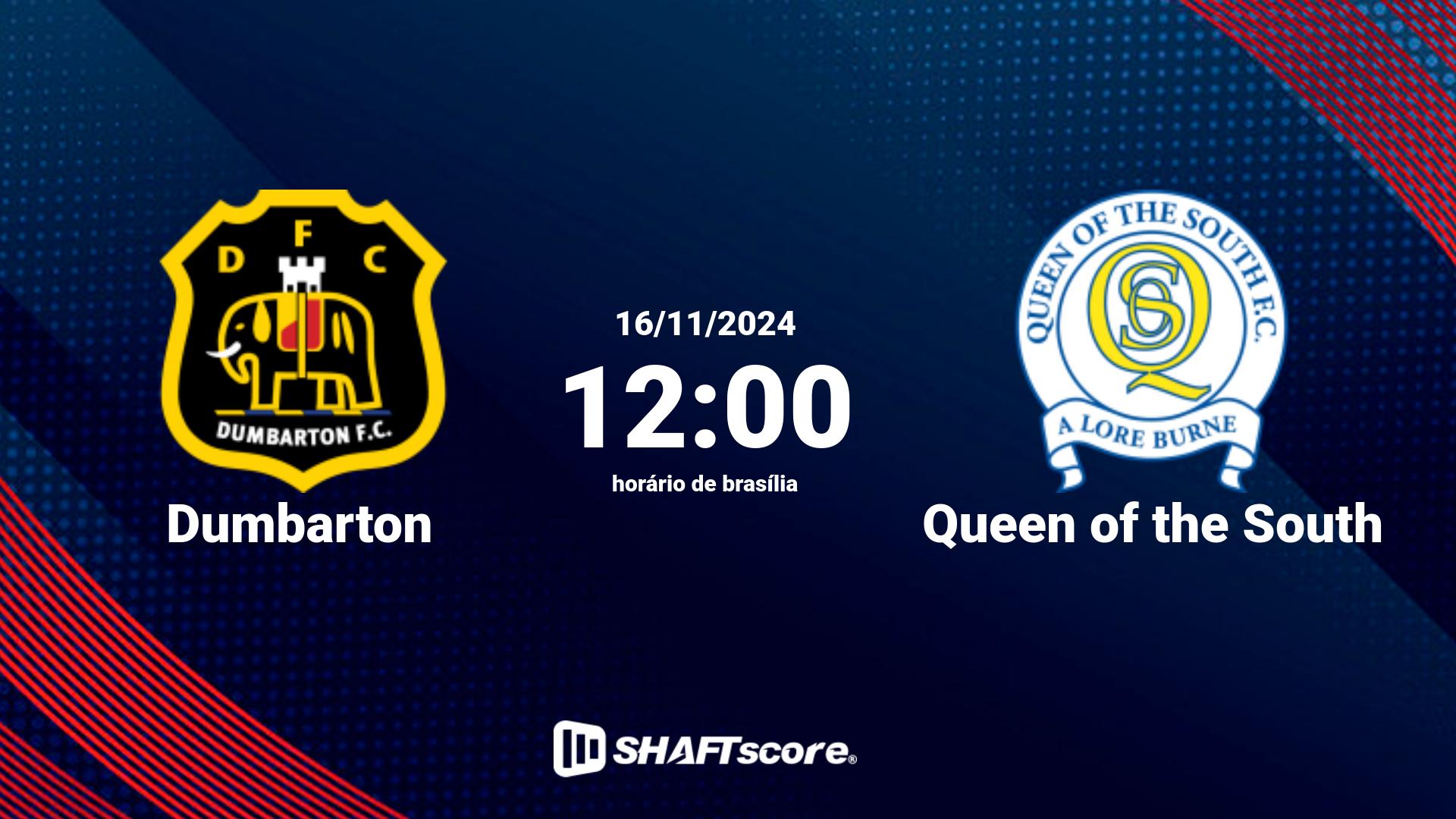 Estatísticas do jogo Dumbarton vs Queen of the South 16.11 12:00