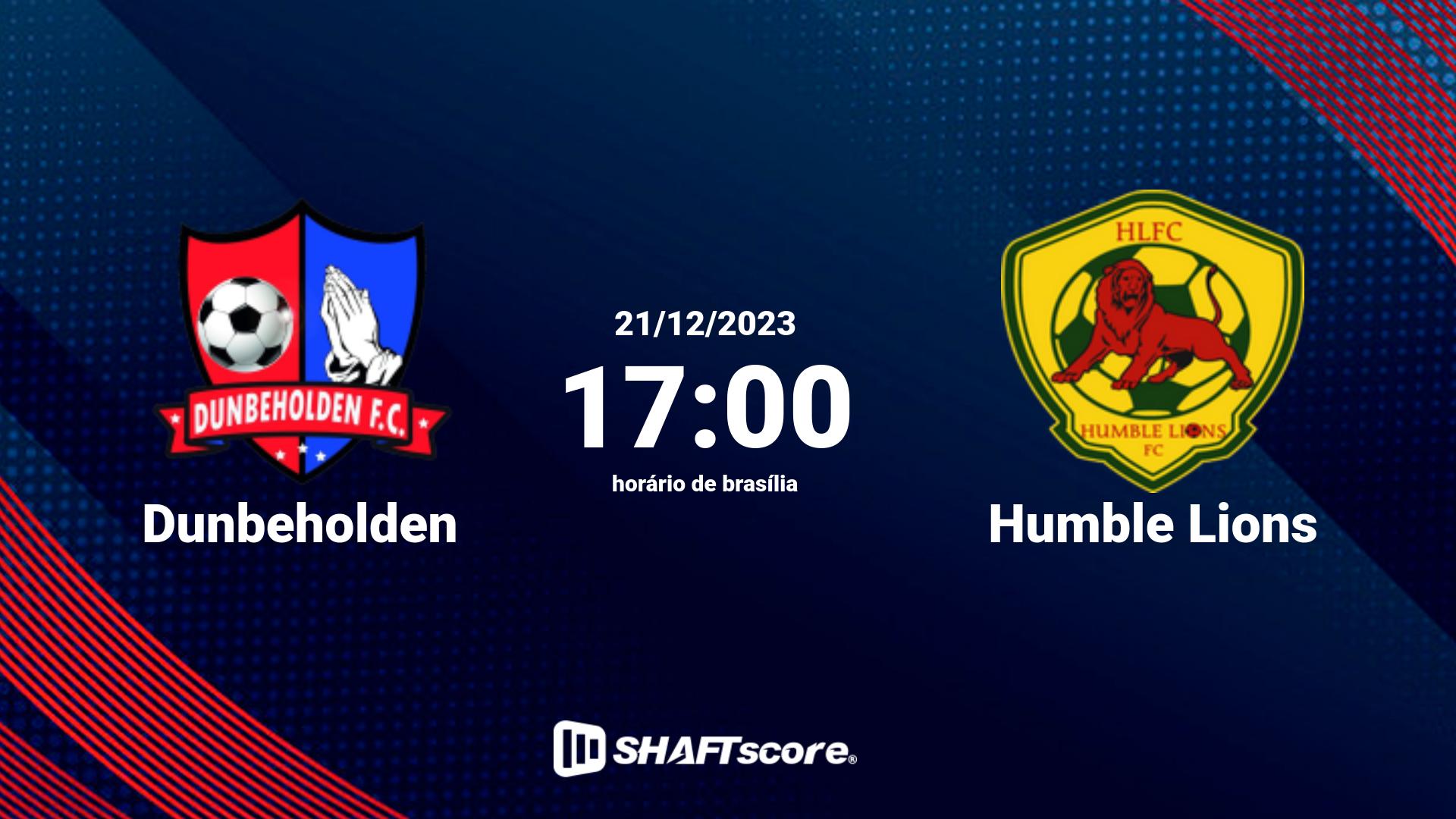 Estatísticas do jogo Dunbeholden vs Humble Lions 21.12 17:00