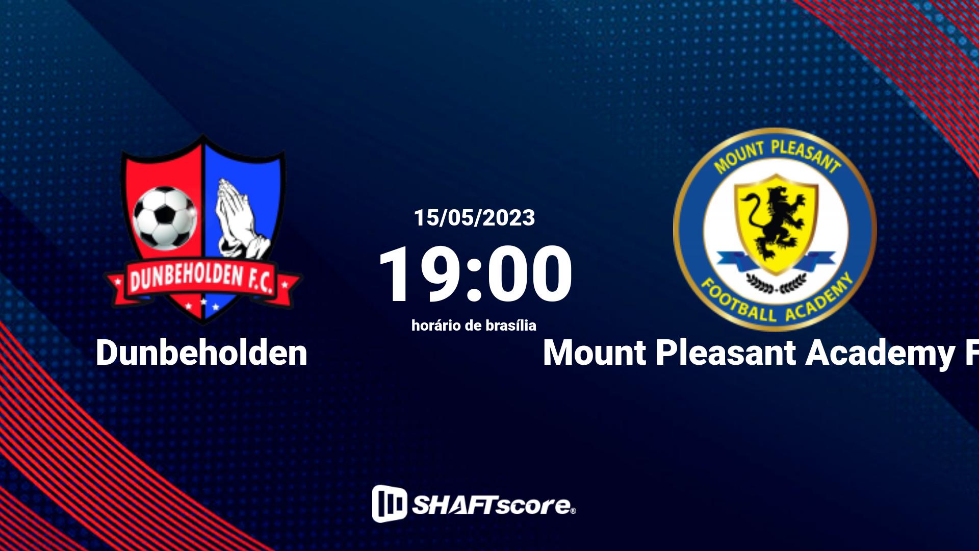 Estatísticas do jogo Dunbeholden vs Mount Pleasant Academy FC 15.05 19:00