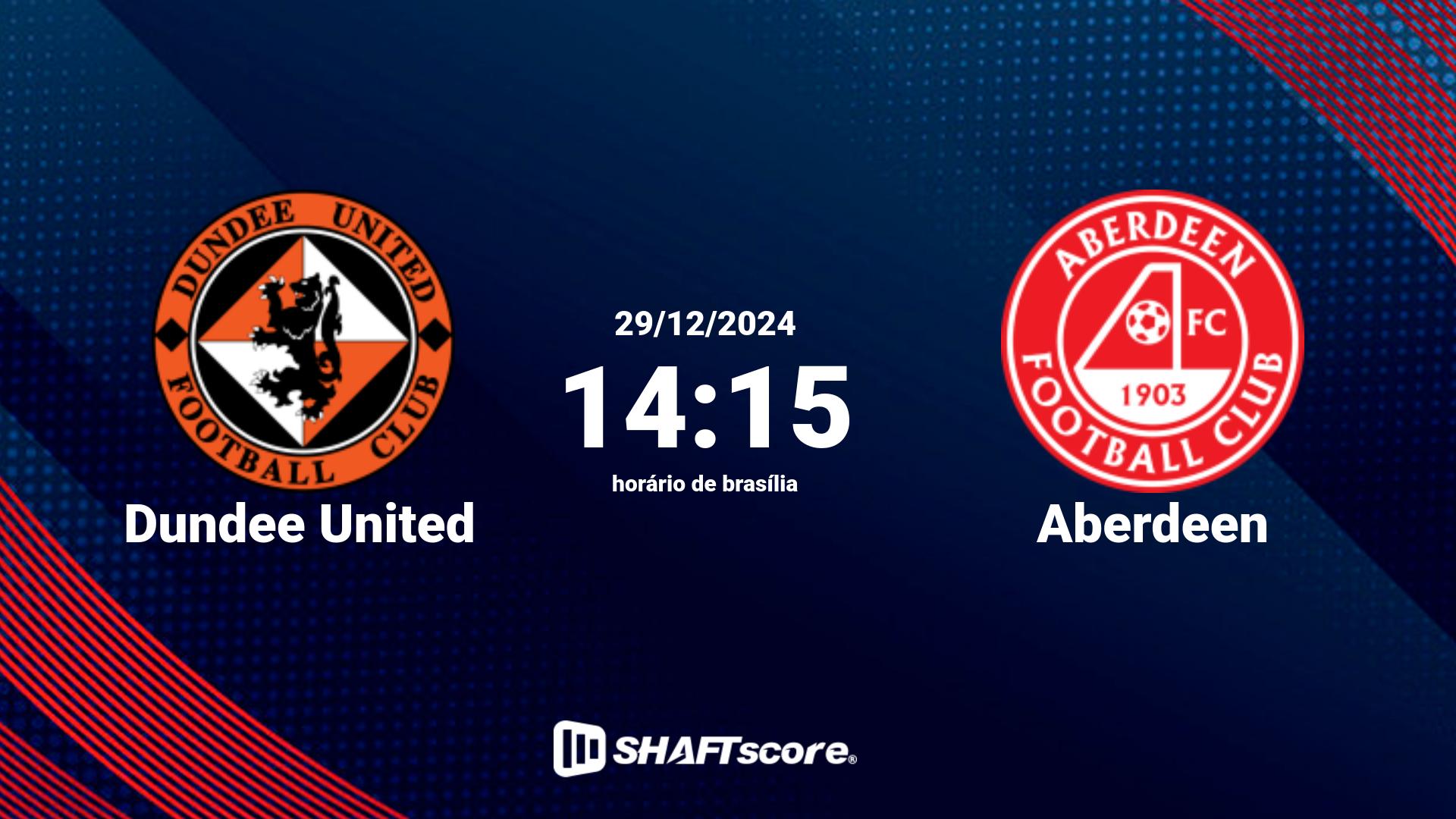 Estatísticas do jogo Dundee United vs Aberdeen 29.12 14:15