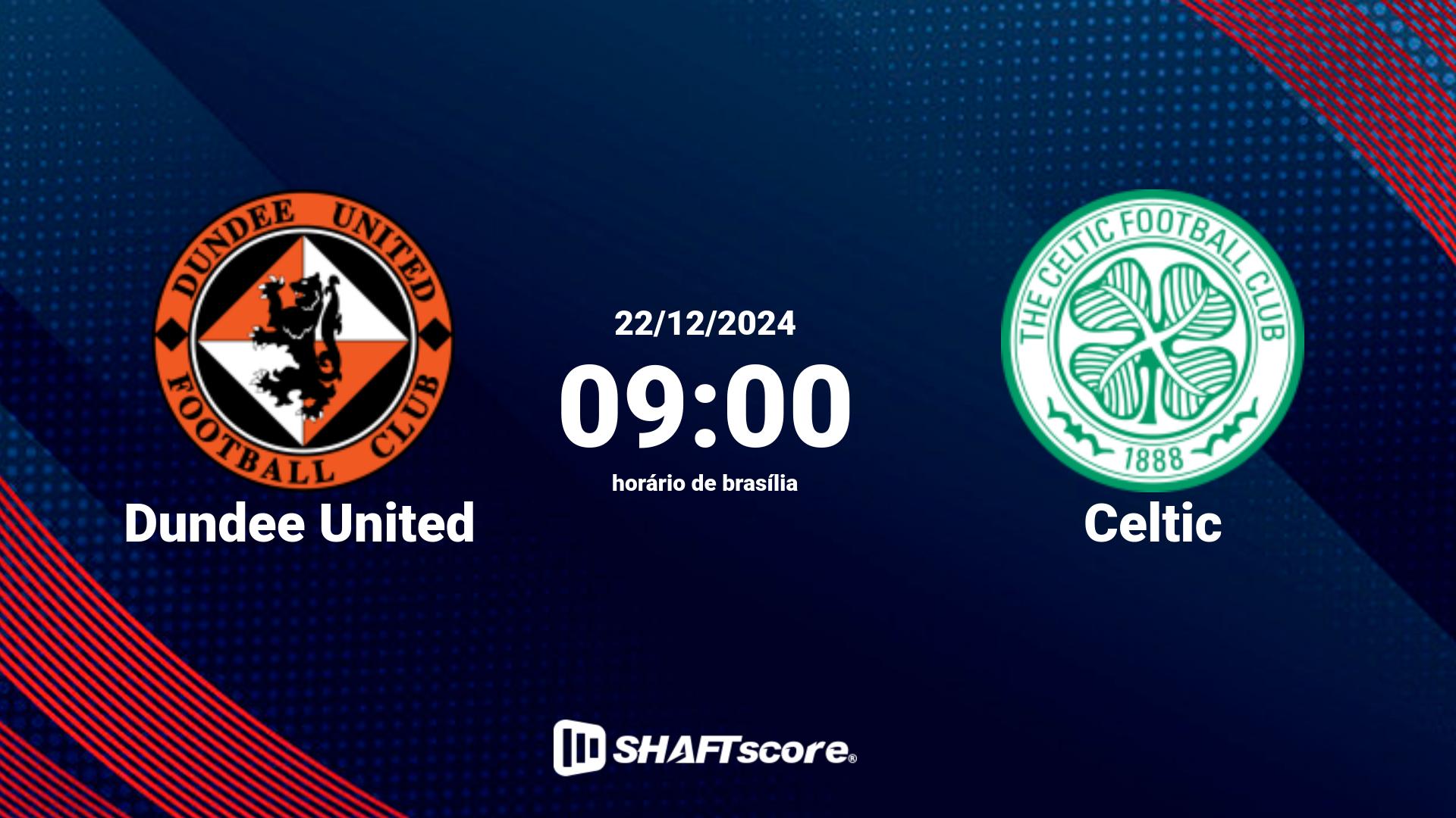 Estatísticas do jogo Dundee United vs Celtic 22.12 09:00