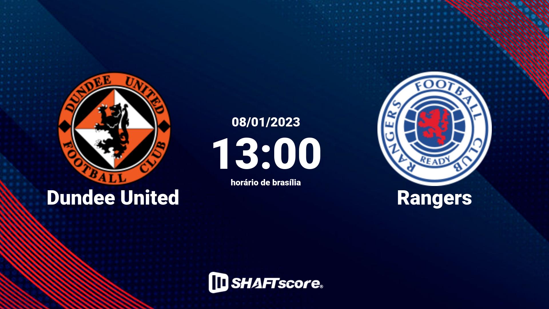 Estatísticas do jogo Dundee United vs Rangers 08.01 13:00