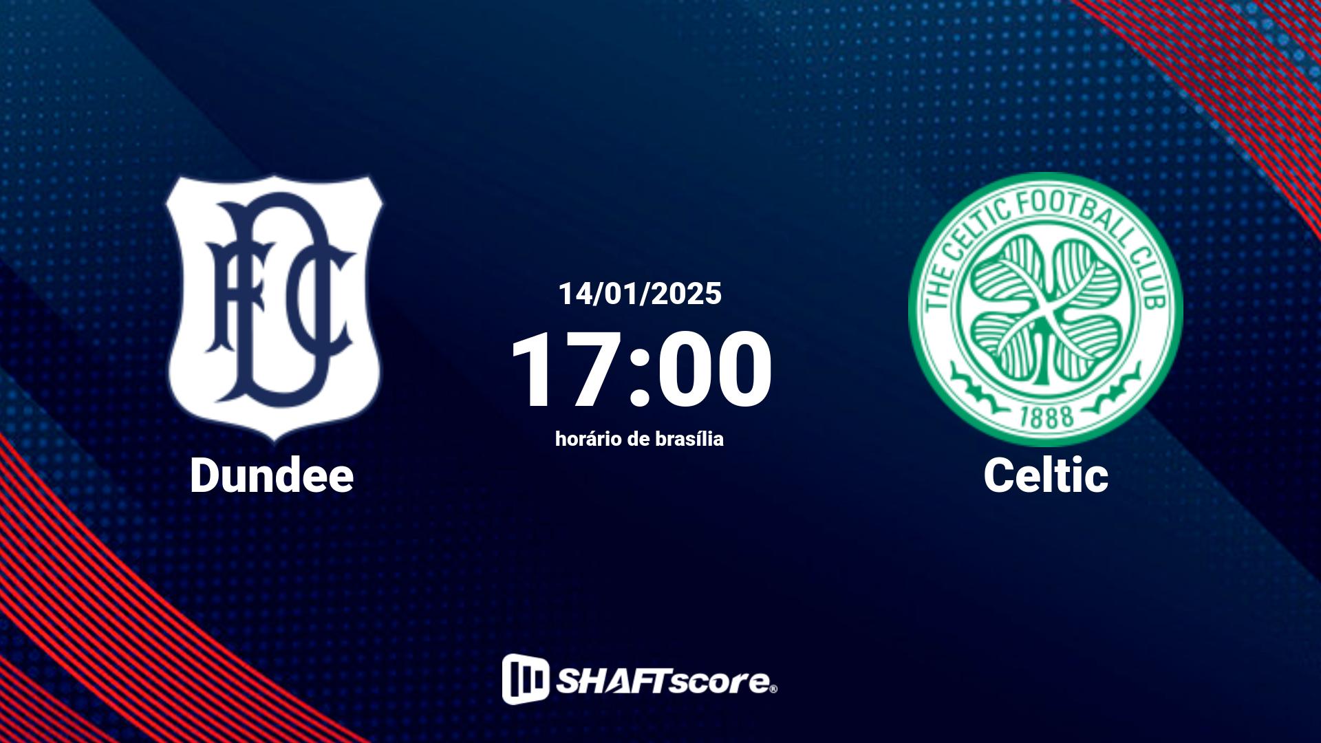 Estatísticas do jogo Dundee vs Celtic 14.01 17:00