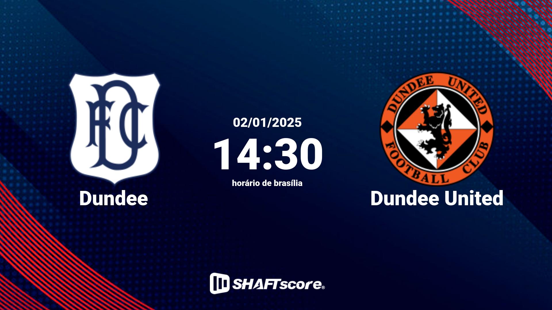 Estatísticas do jogo Dundee vs Dundee United 02.01 14:30