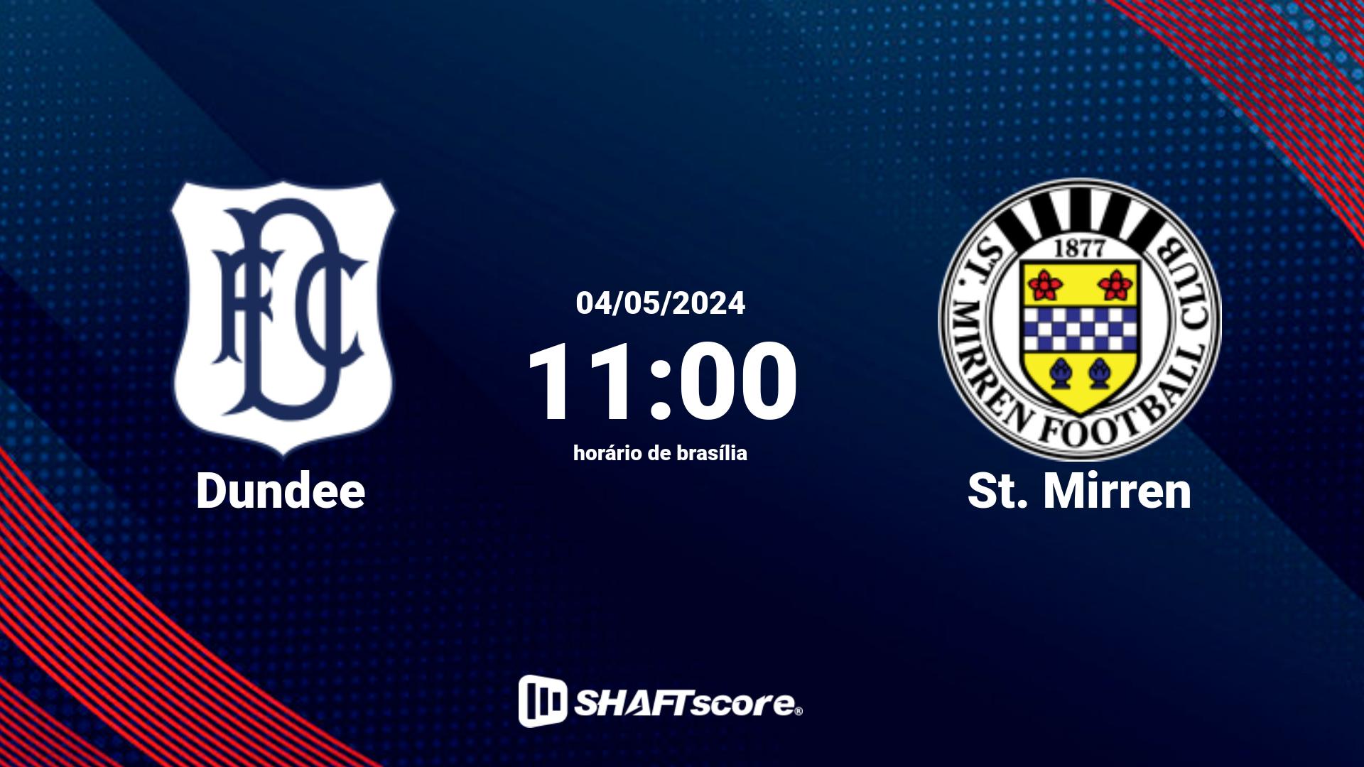 Estatísticas do jogo Dundee vs St. Mirren 04.05 11:00