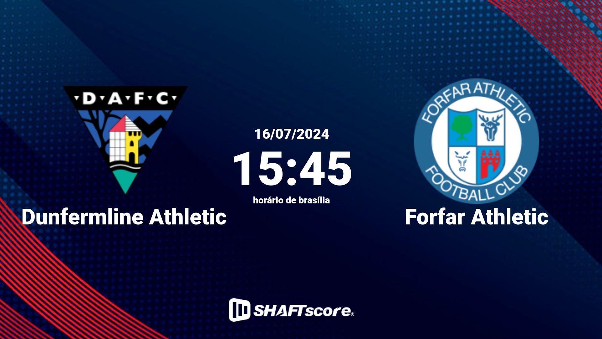 Estatísticas do jogo Dunfermline Athletic vs Forfar Athletic 16.07 15:45