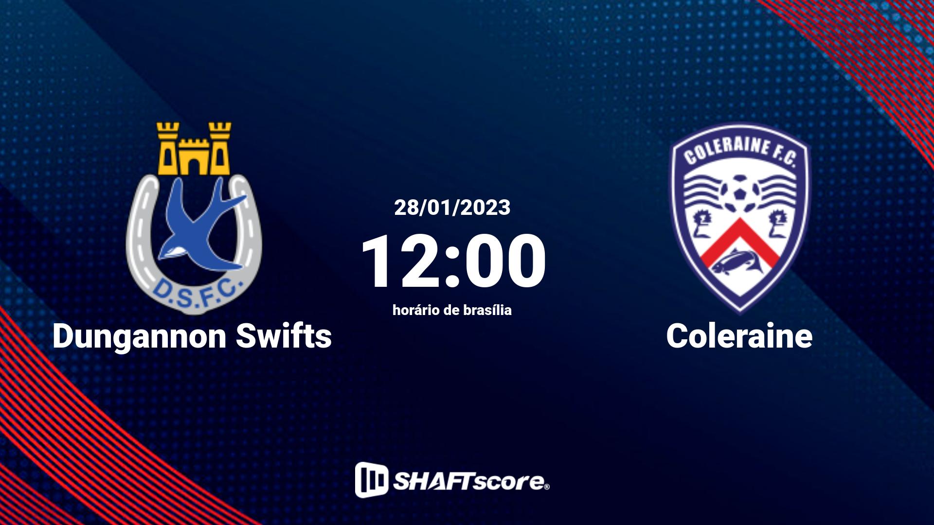 Estatísticas do jogo Dungannon Swifts vs Coleraine 28.01 12:00