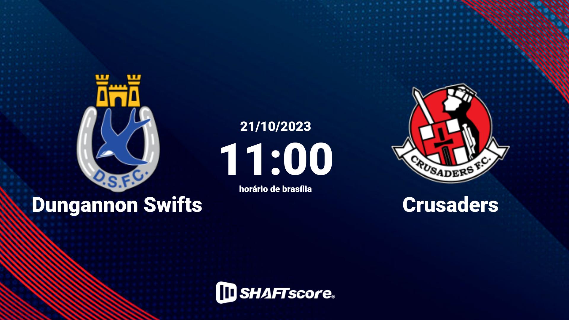 Estatísticas do jogo Dungannon Swifts vs Crusaders 21.10 11:00