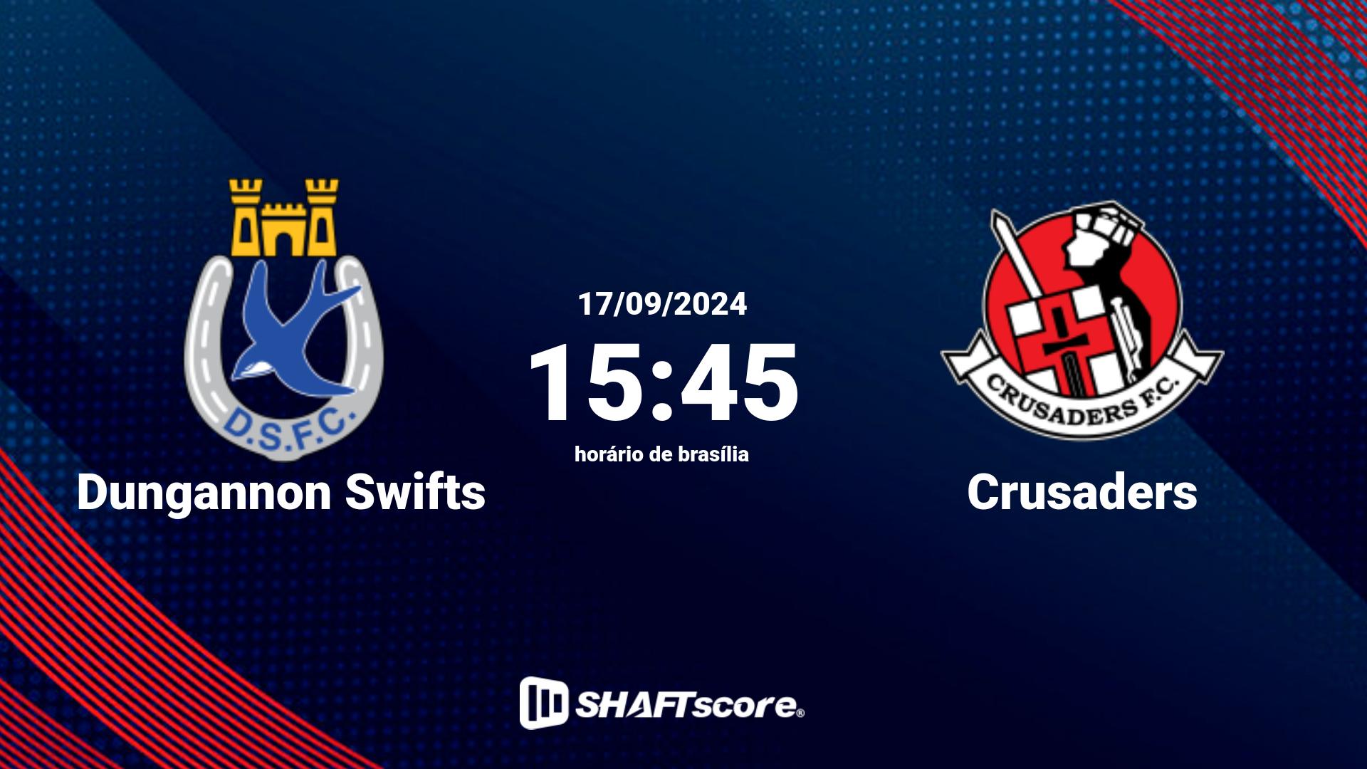 Estatísticas do jogo Dungannon Swifts vs Crusaders 17.09 15:45