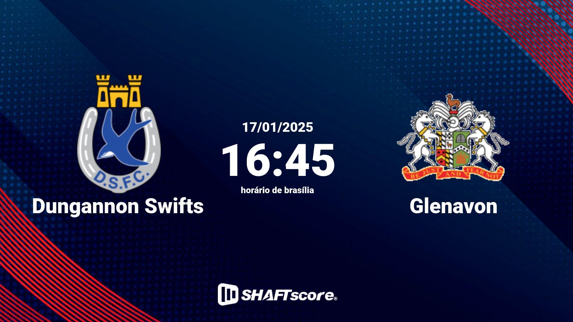 Estatísticas do jogo Dungannon Swifts vs Glenavon 17.01 16:45