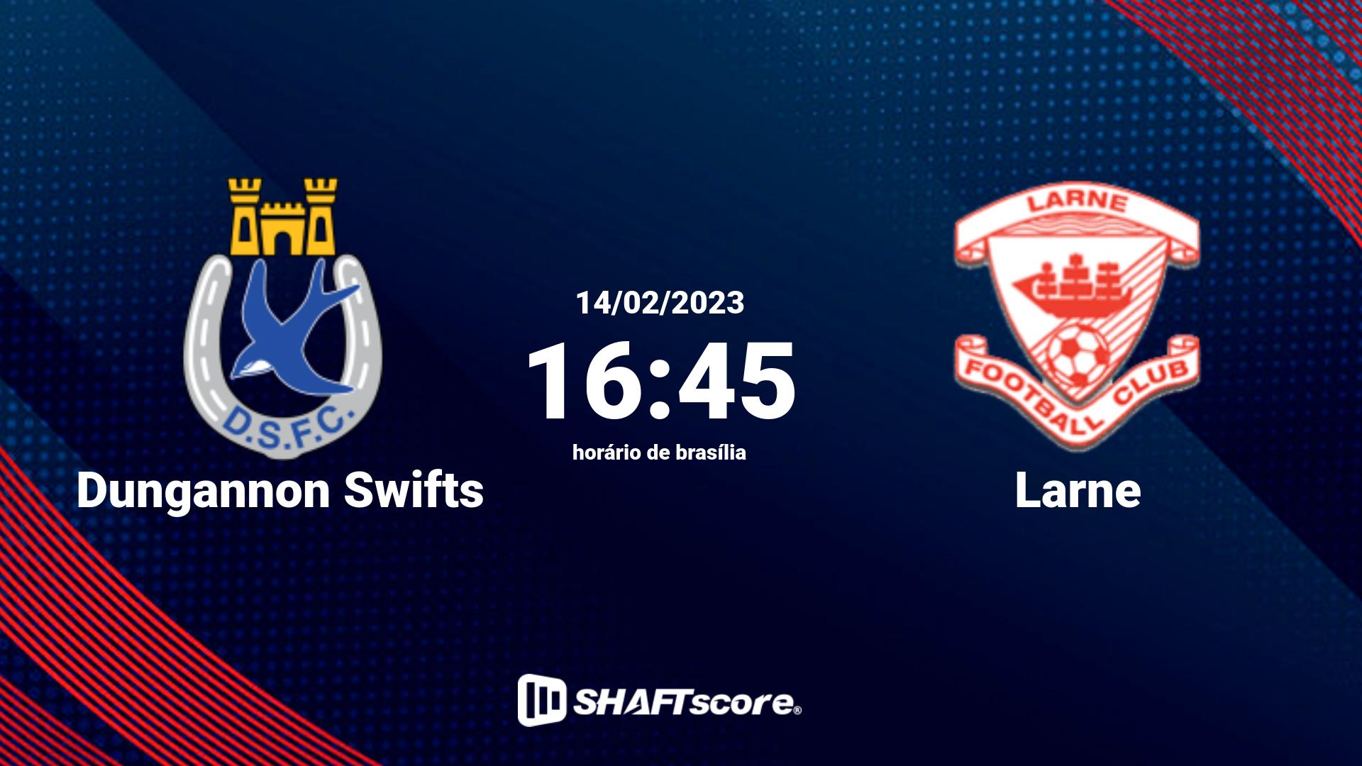 Estatísticas do jogo Dungannon Swifts vs Larne 14.02 16:45