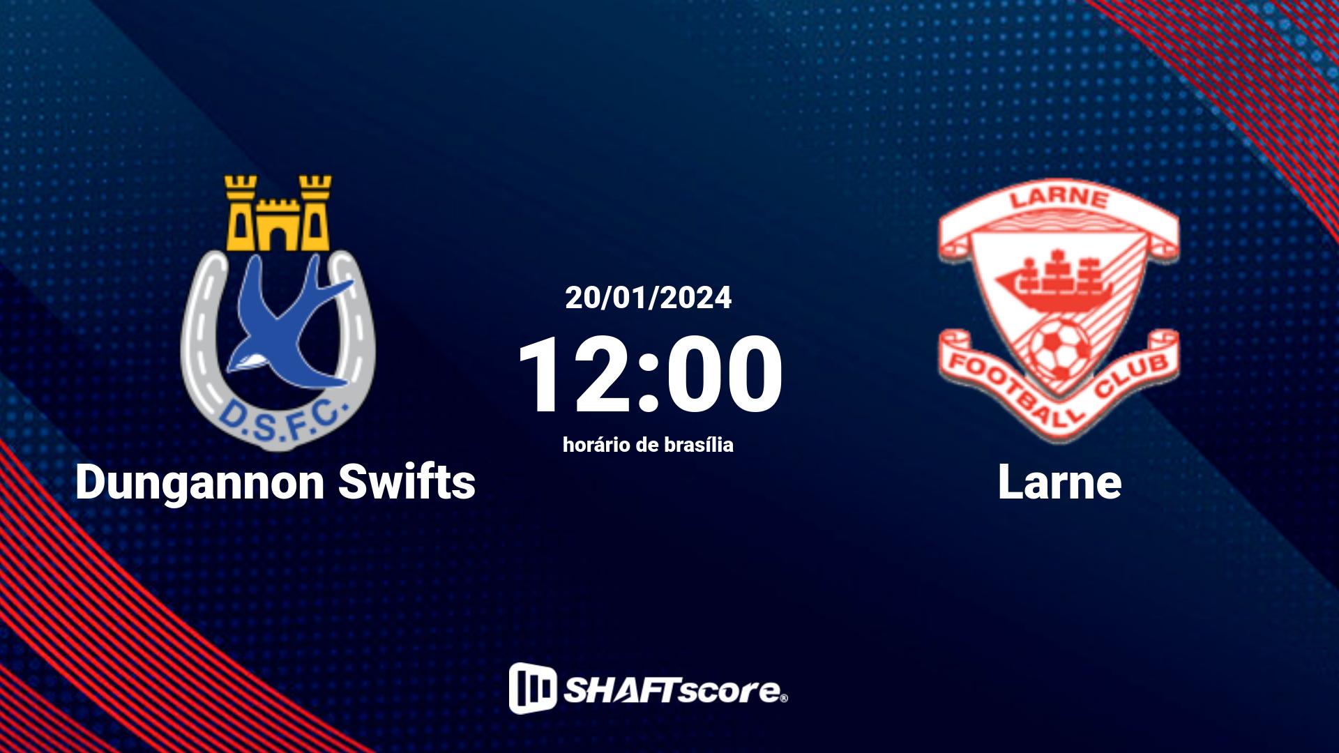 Estatísticas do jogo Dungannon Swifts vs Larne 20.01 12:00