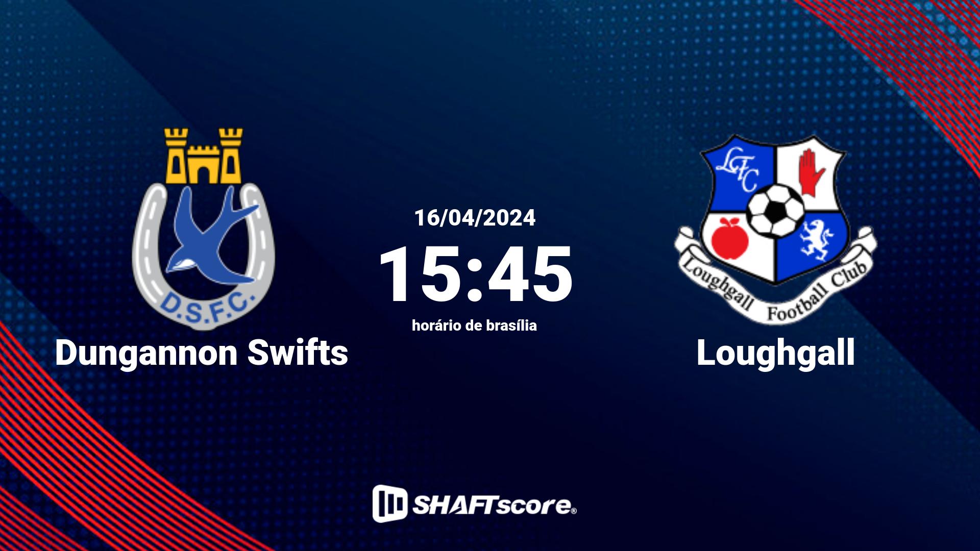 Estatísticas do jogo Dungannon Swifts vs Loughgall 16.04 15:45