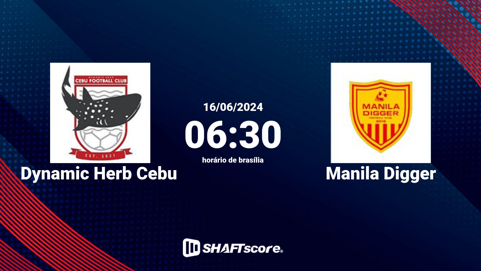 Estatísticas do jogo Dynamic Herb Cebu vs Manila Digger 16.06 06:30