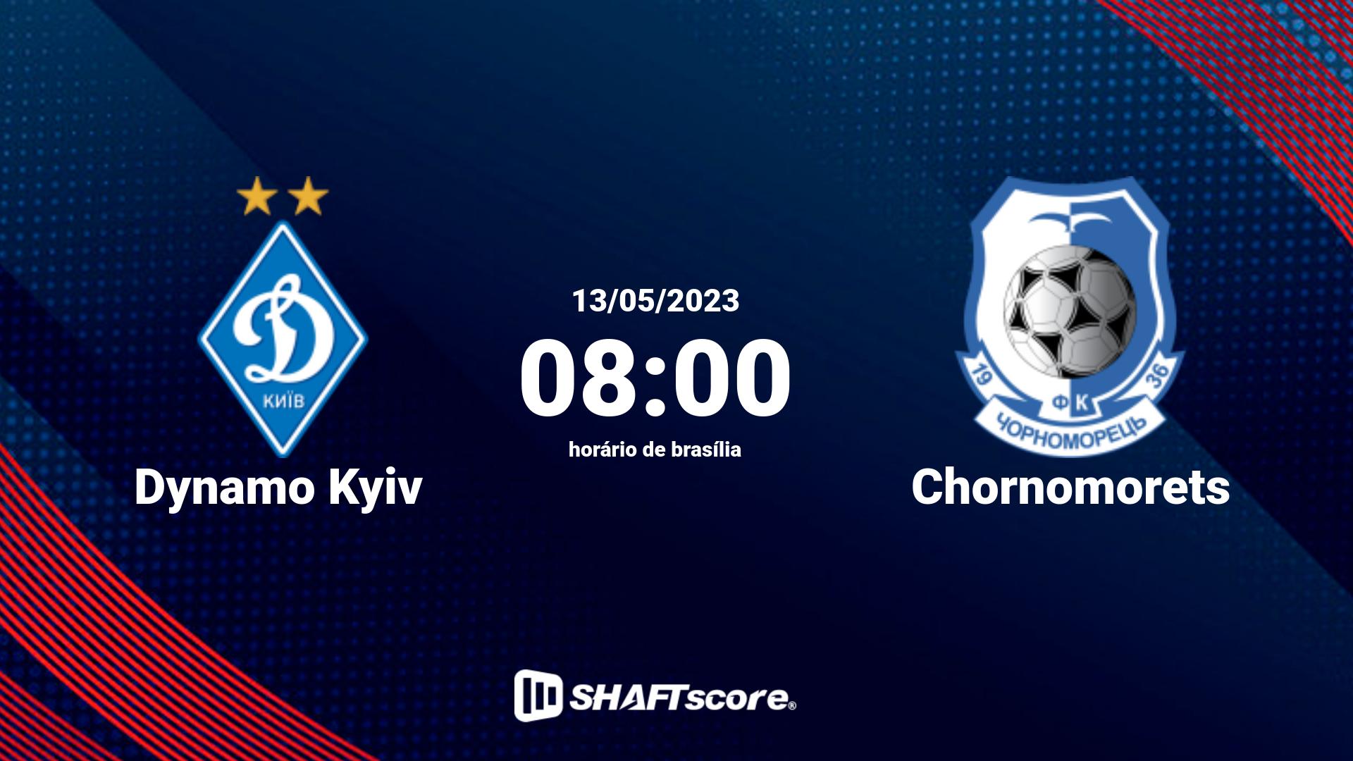 Estatísticas do jogo Dynamo Kyiv vs Chornomorets 13.05 08:00