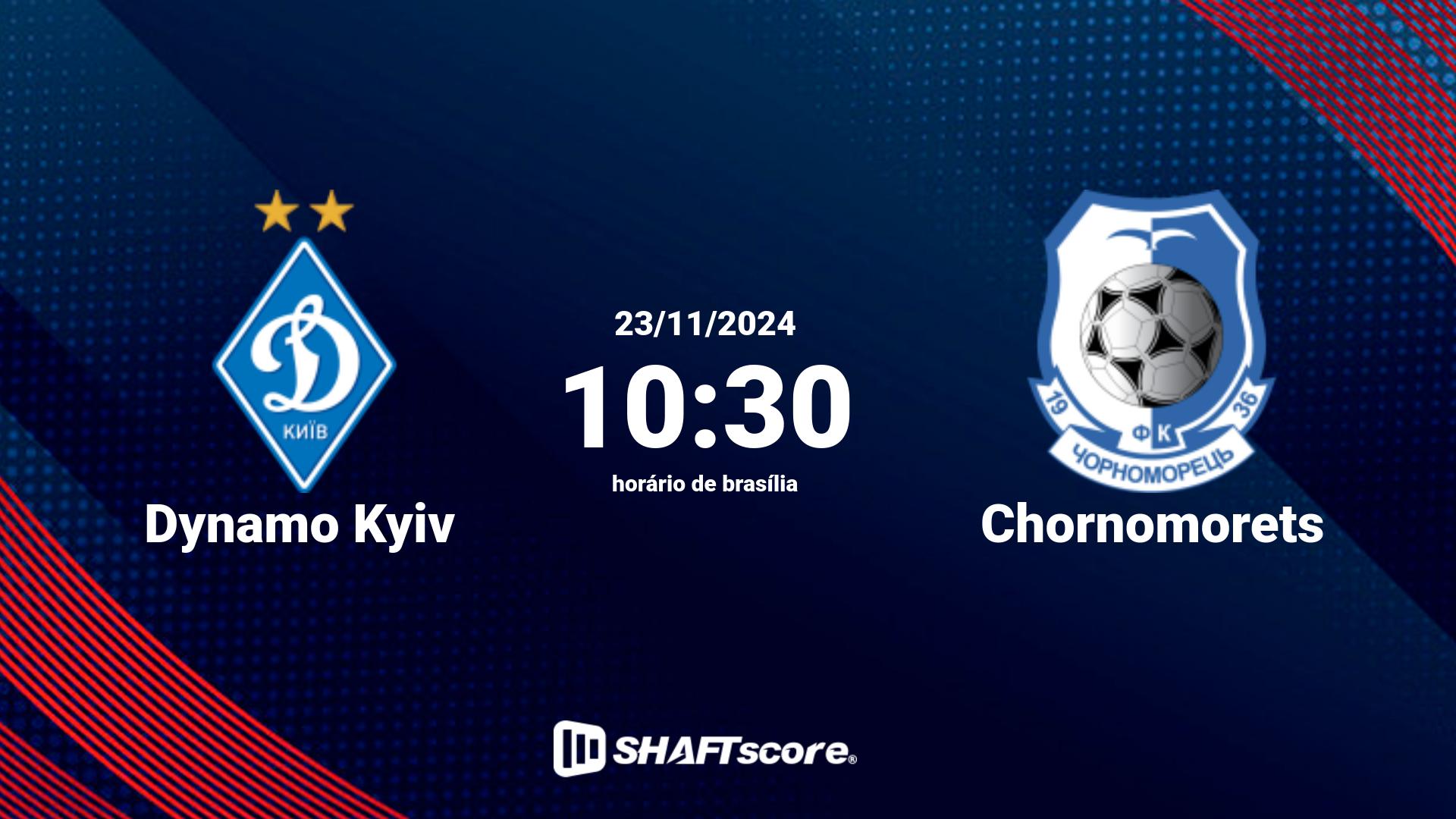 Estatísticas do jogo Dynamo Kyiv vs Chornomorets 23.11 10:30