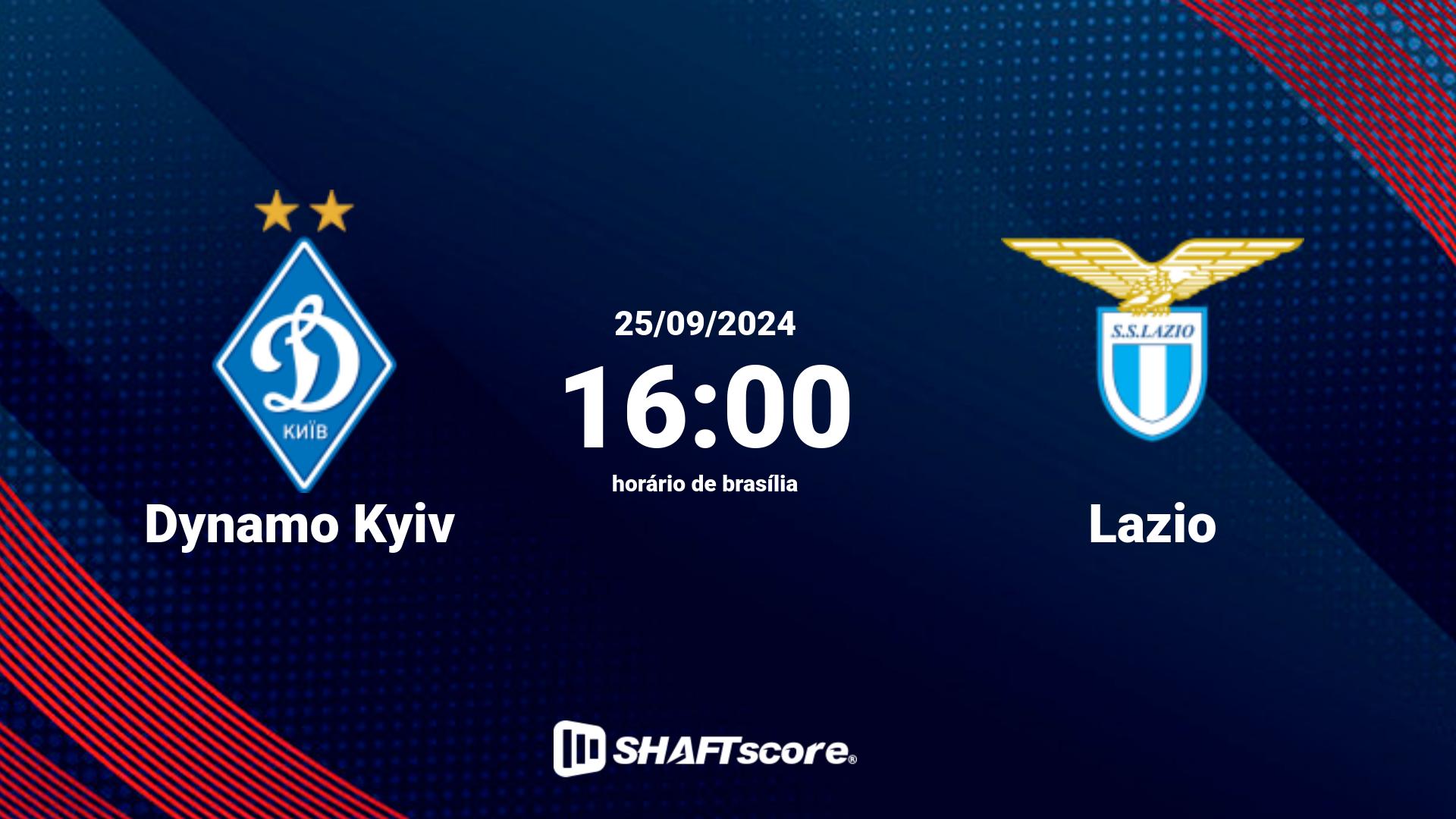 Estatísticas do jogo Dynamo Kyiv vs Lazio 25.09 16:00