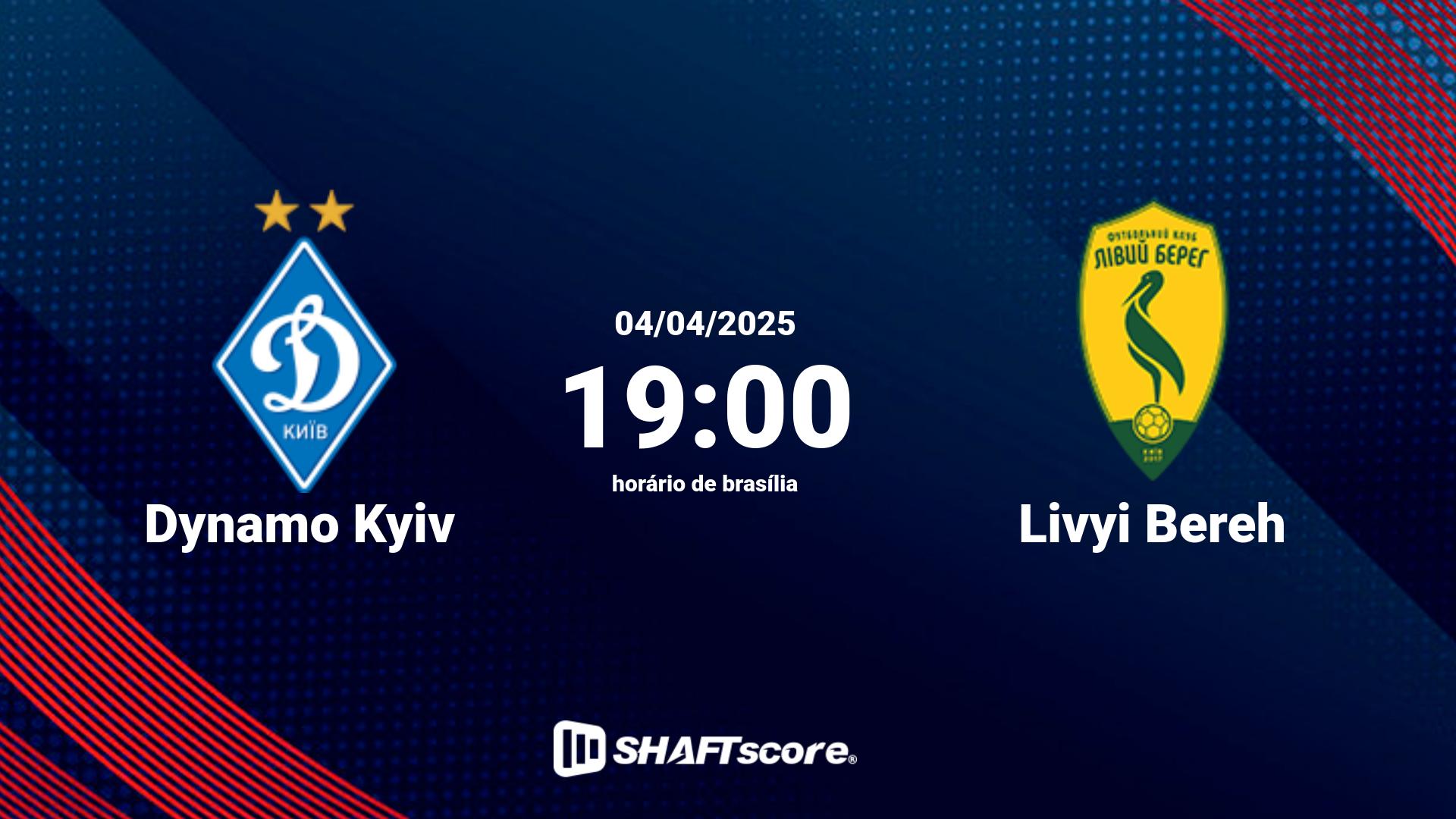 Estatísticas do jogo Dynamo Kyiv vs Livyi Bereh 04.04 19:00