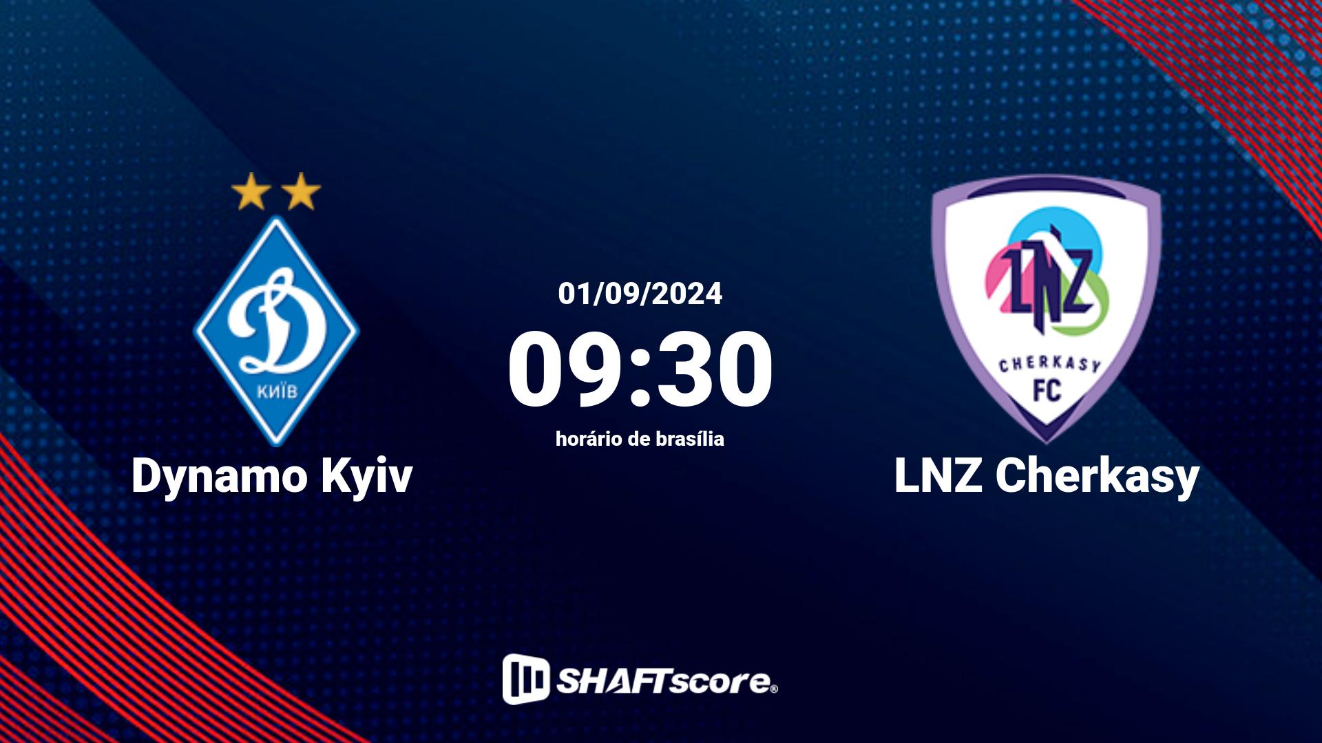 Estatísticas do jogo Dynamo Kyiv vs LNZ Cherkasy 01.09 09:30