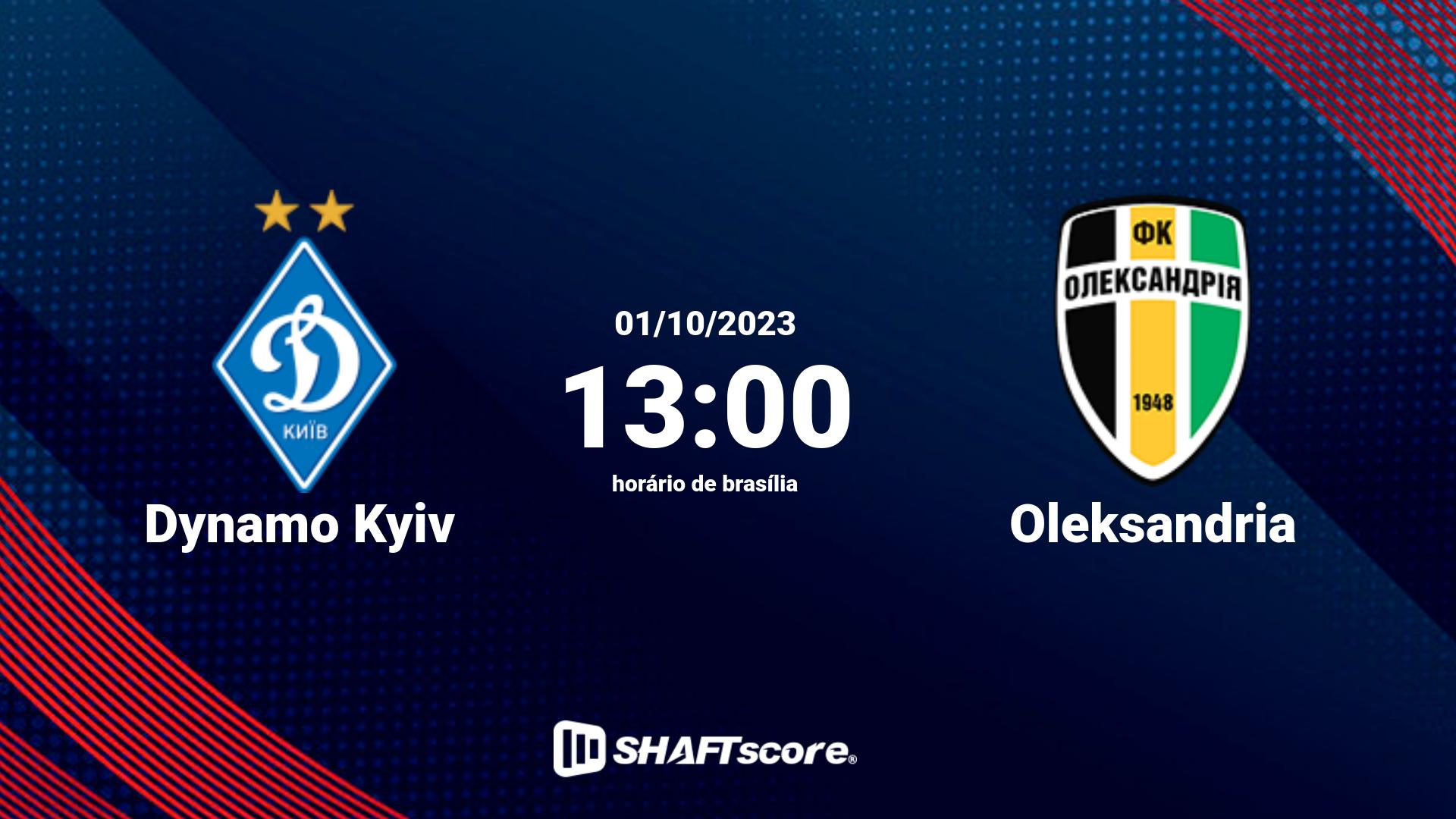 Estatísticas do jogo Dynamo Kyiv vs Oleksandria 01.10 13:00