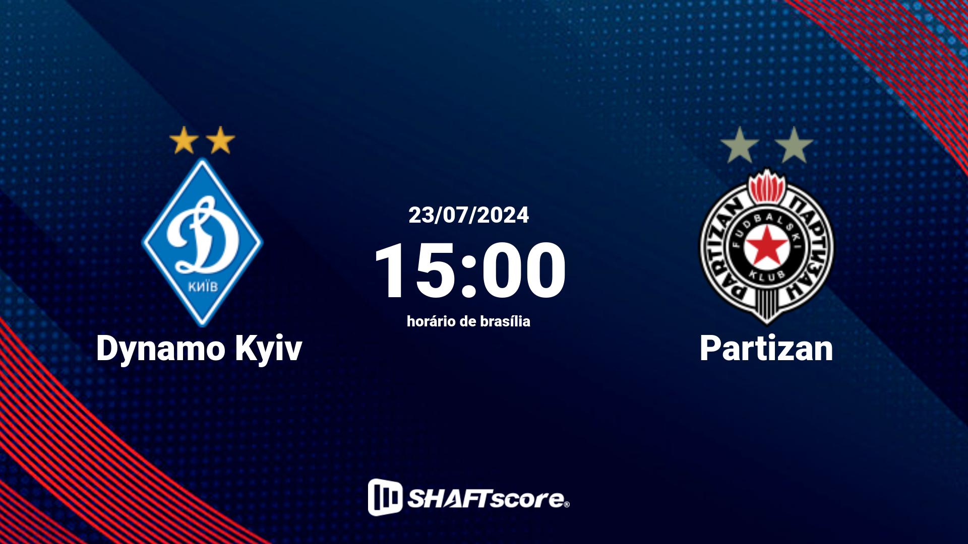 Estatísticas do jogo Dynamo Kyiv vs Partizan 23.07 15:00