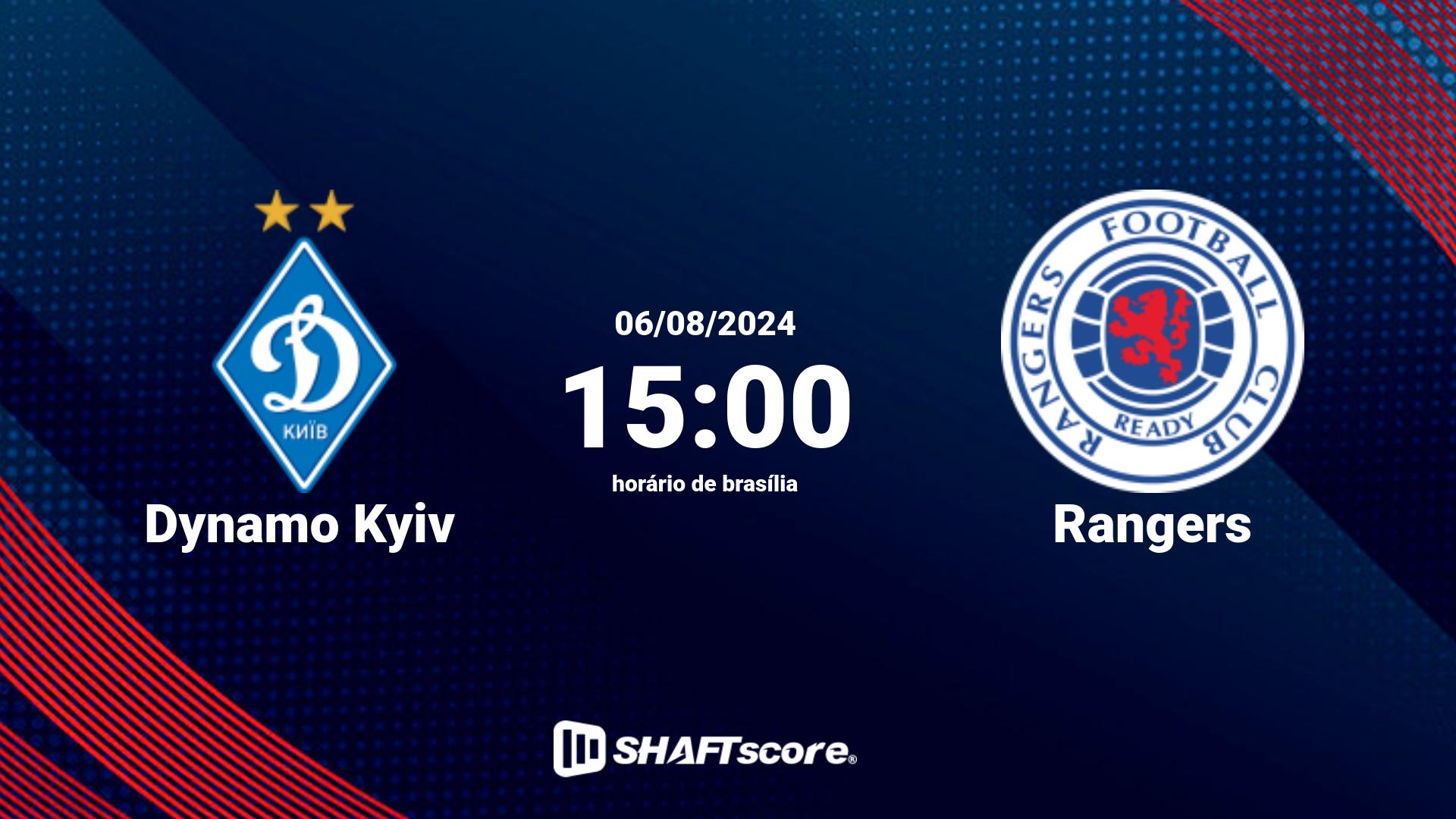 Estatísticas do jogo Dynamo Kyiv vs Rangers 06.08 15:00