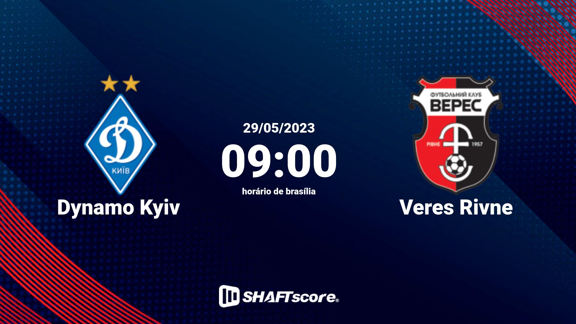 Estatísticas do jogo Dynamo Kyiv vs Veres Rivne 29.05 09:00