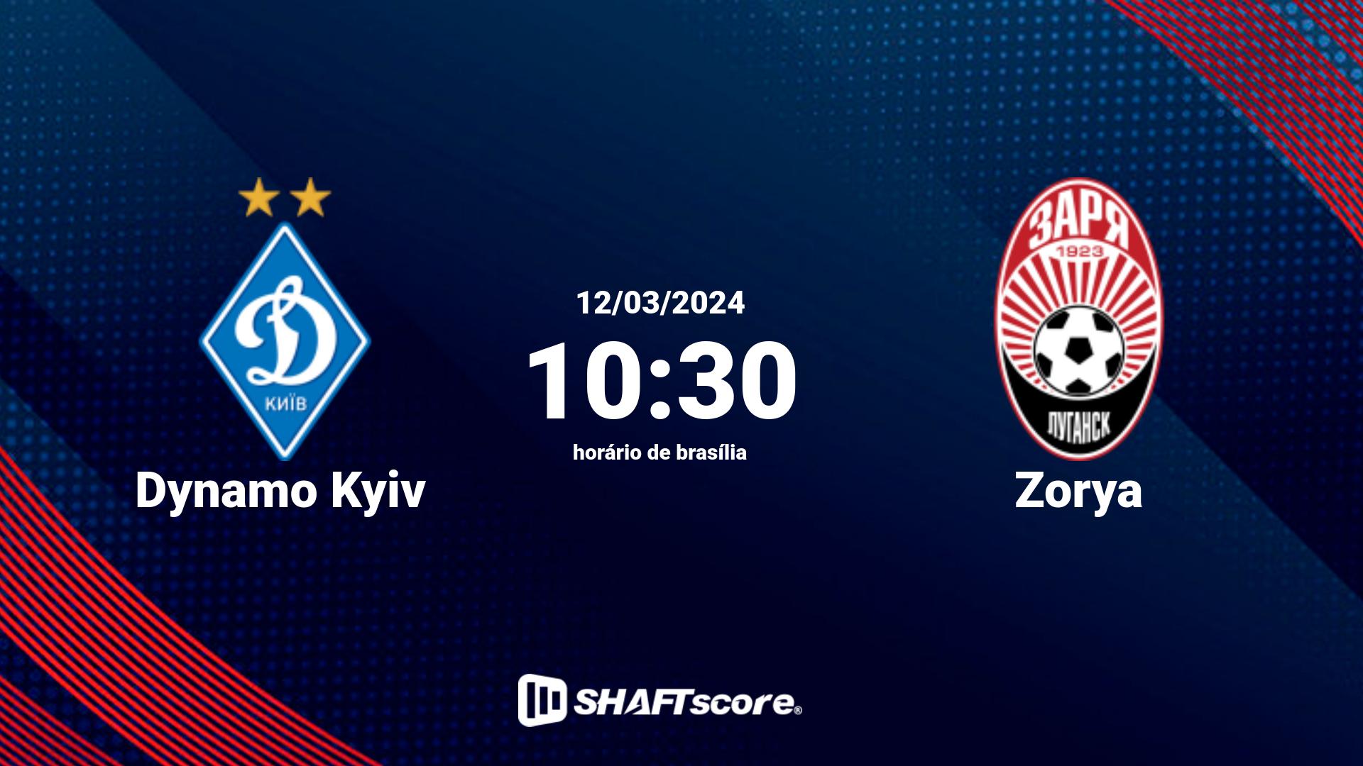 Estatísticas do jogo Dynamo Kyiv vs Zorya 12.03 10:30