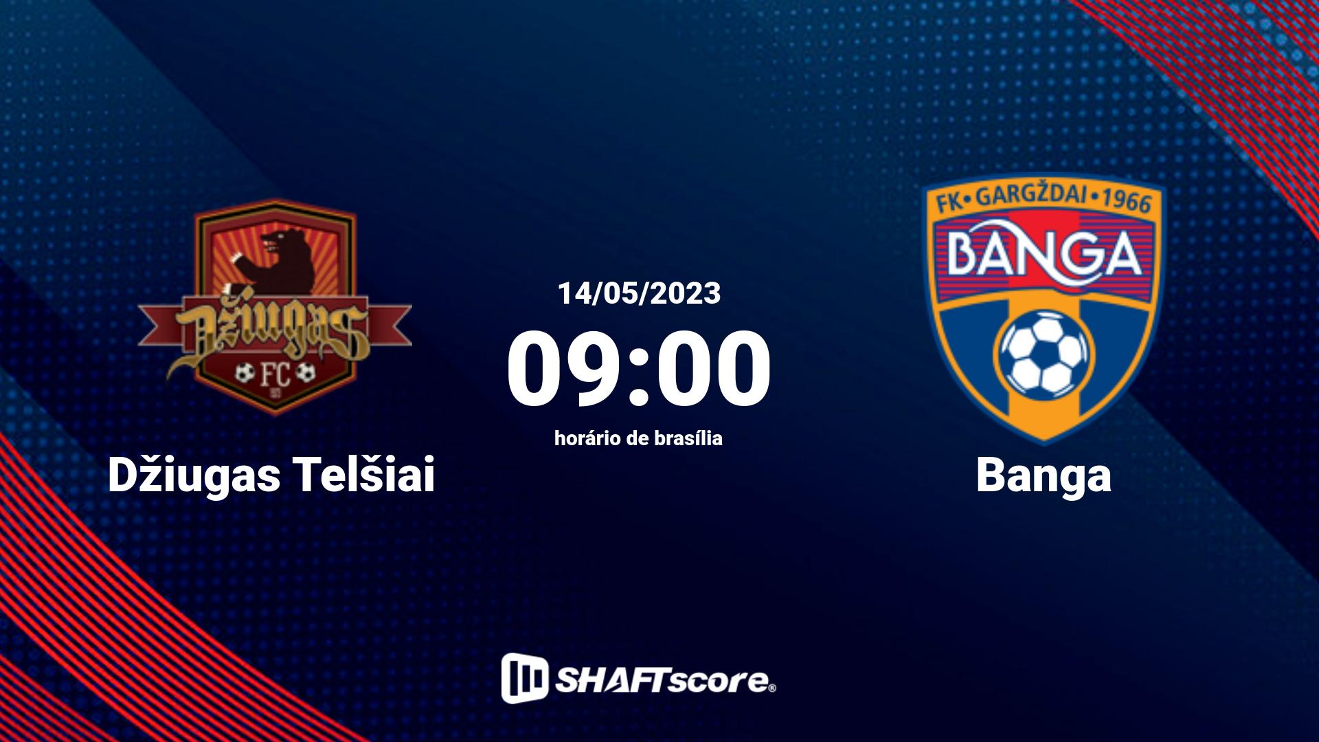 Estatísticas do jogo Džiugas Telšiai vs Banga 14.05 09:00