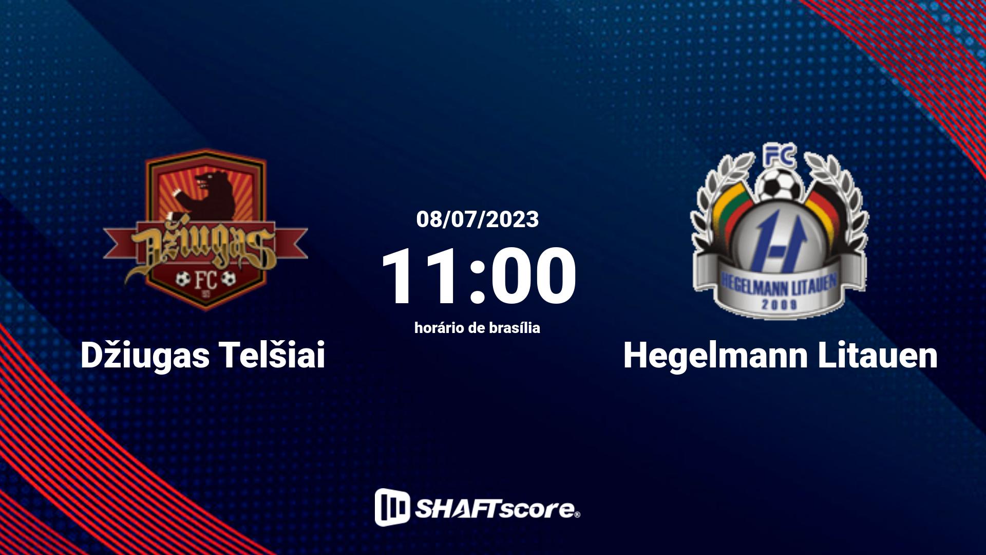 Estatísticas do jogo Džiugas Telšiai vs Hegelmann Litauen 08.07 11:00