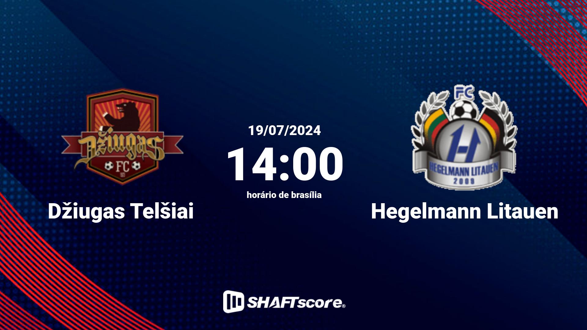 Estatísticas do jogo Džiugas Telšiai vs Hegelmann Litauen 19.07 14:00