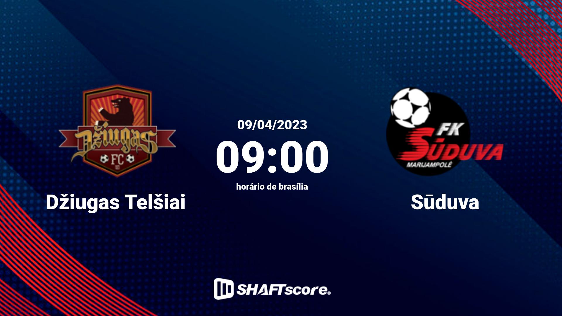 Estatísticas do jogo Džiugas Telšiai vs Sūduva 09.04 09:00