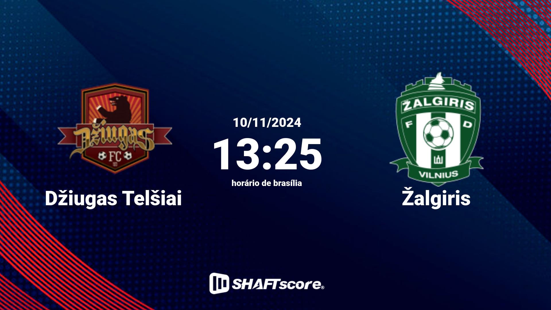 Estatísticas do jogo Džiugas Telšiai vs Žalgiris 10.11 13:25