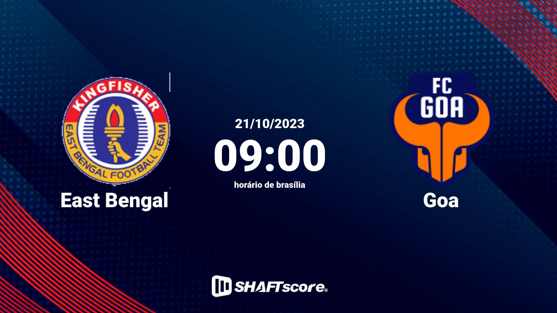 Estatísticas do jogo East Bengal vs Goa 21.10 09:00