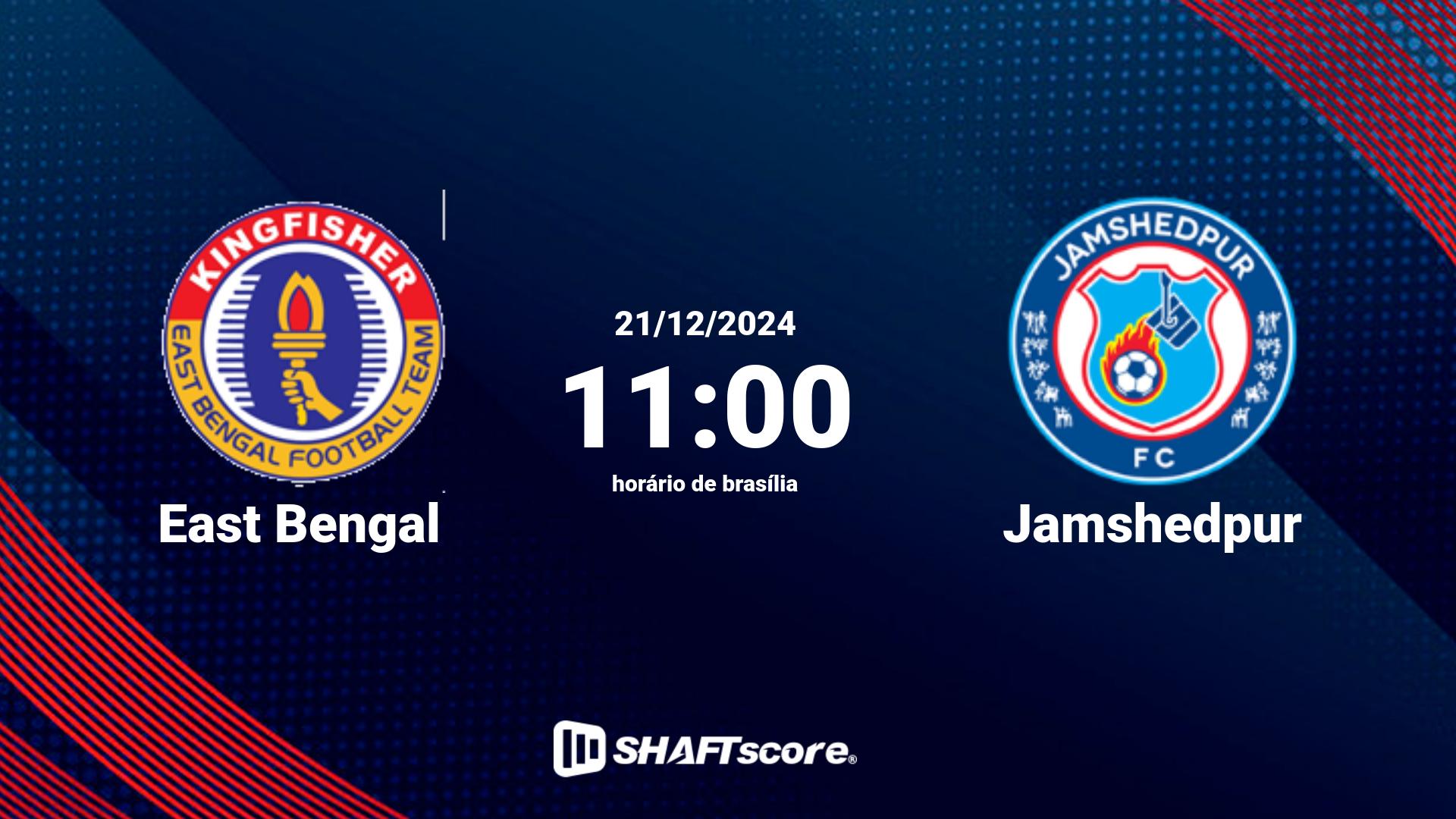 Estatísticas do jogo East Bengal vs Jamshedpur 21.12 11:00